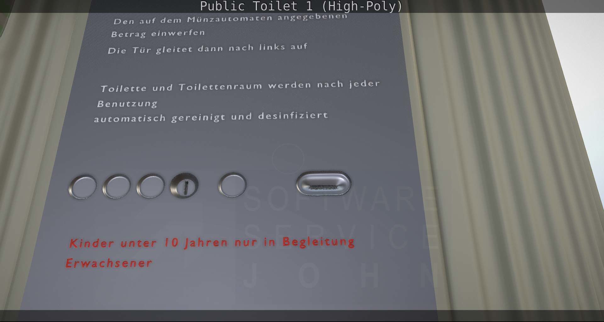 Public Toilet 1 - High-Poly Low-poly 3D model_23