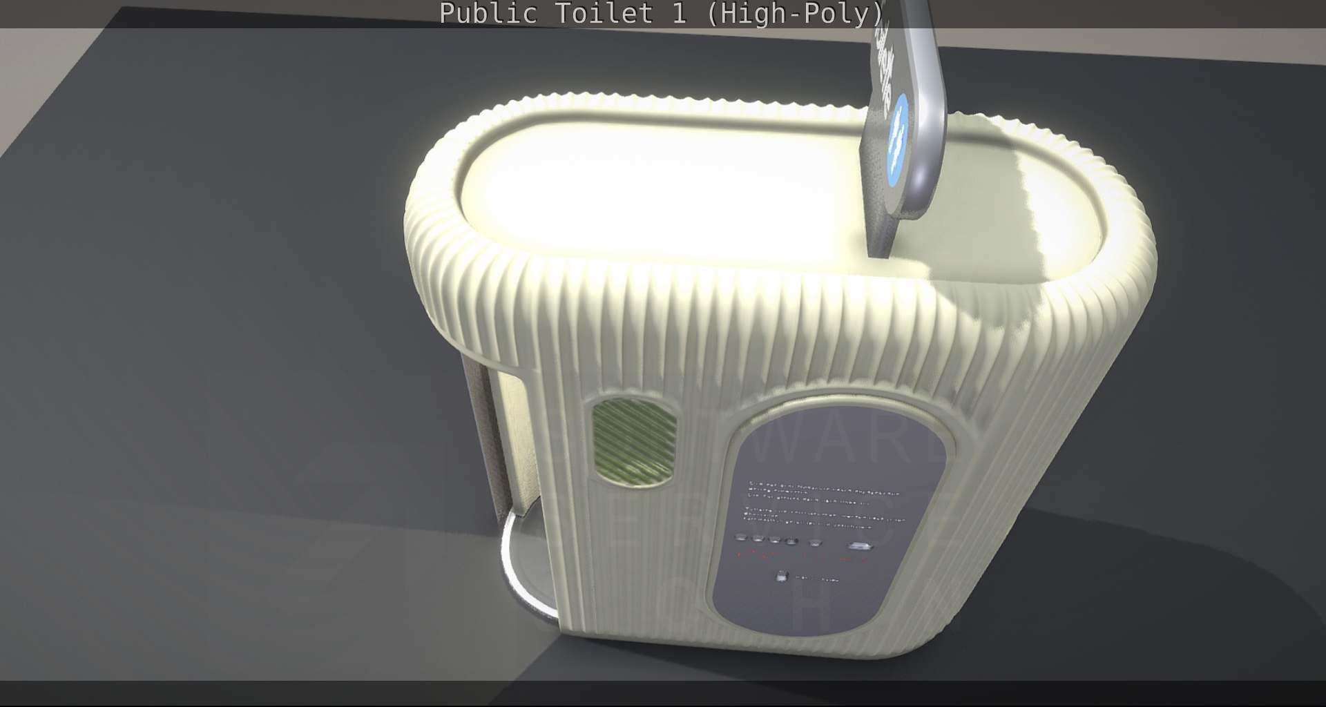 Public Toilet 1 - High-Poly Low-poly 3D model_93