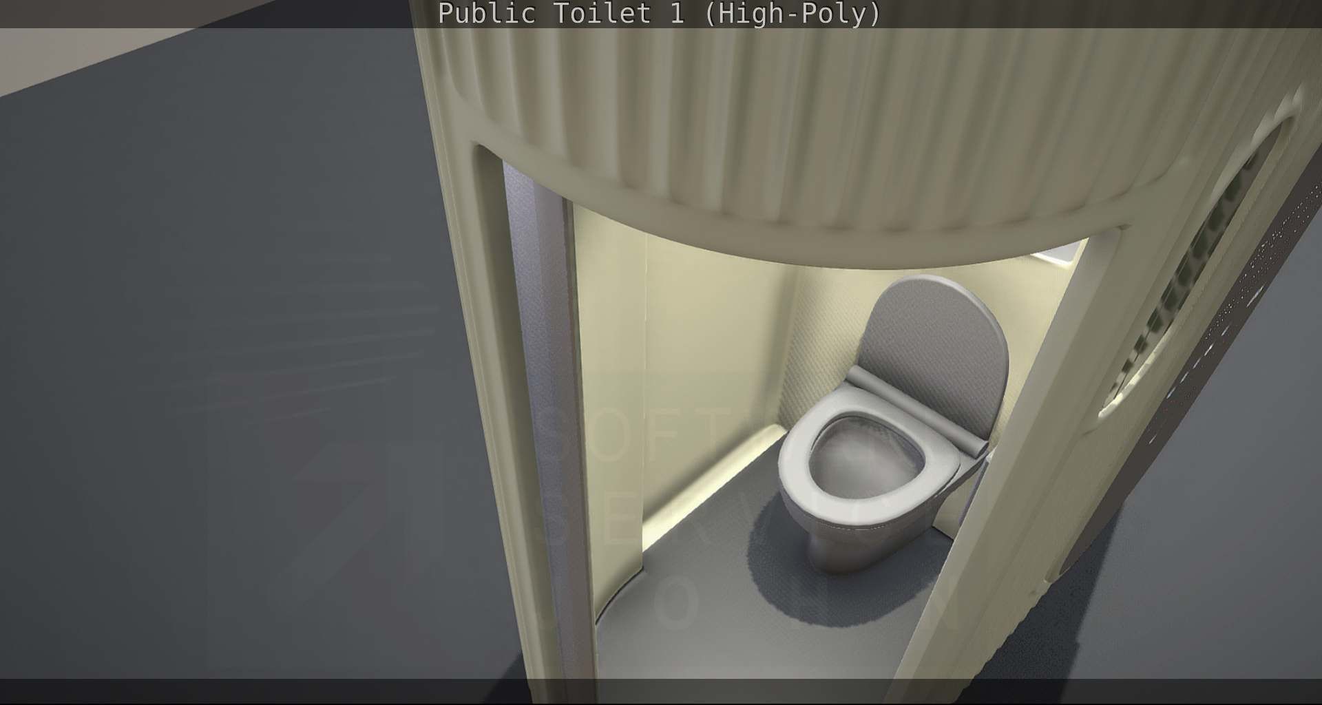Public Toilet 1 - High-Poly Low-poly 3D model_39