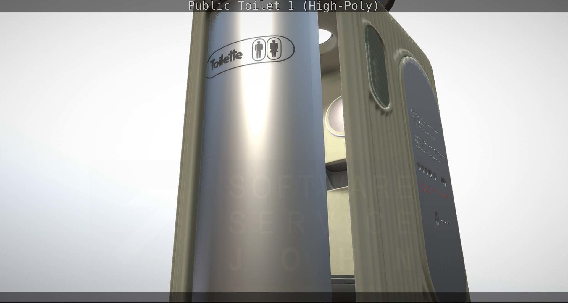 Public Toilet 1 - High-Poly Low-poly 3D model_58