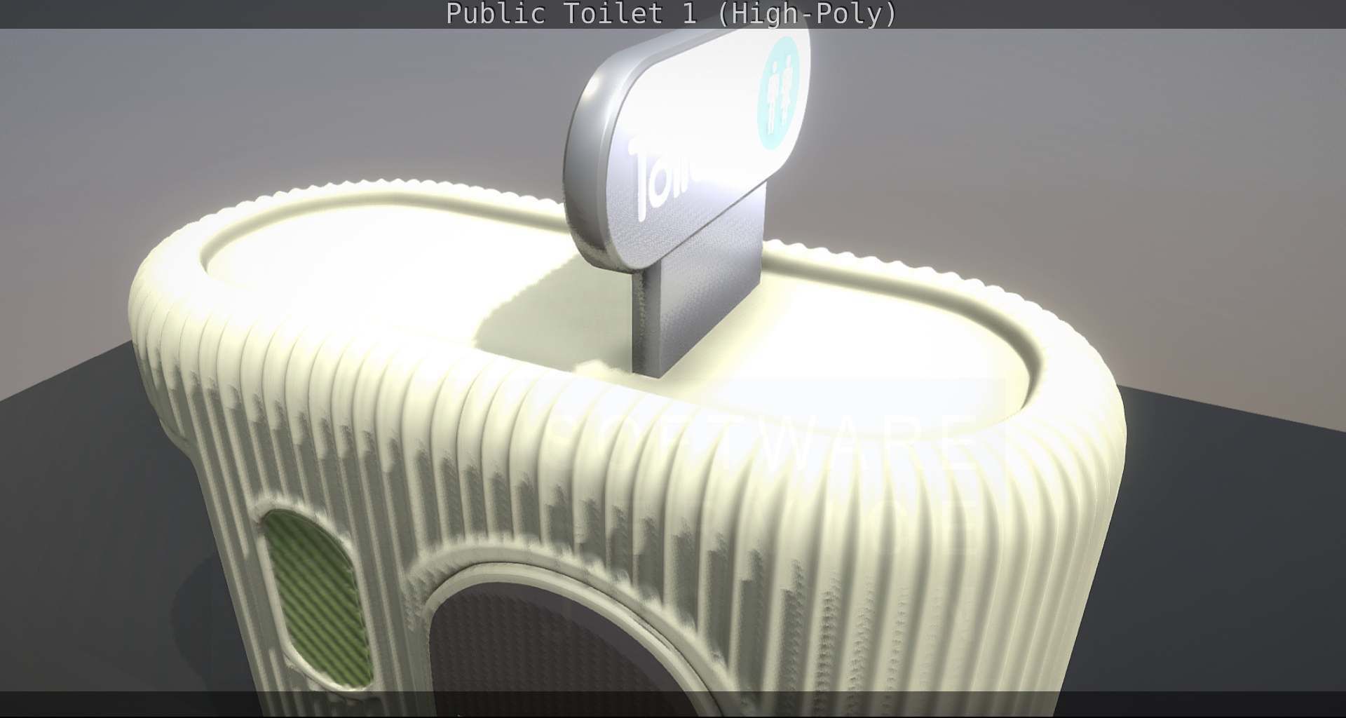 Public Toilet 1 - High-Poly Low-poly 3D model_107