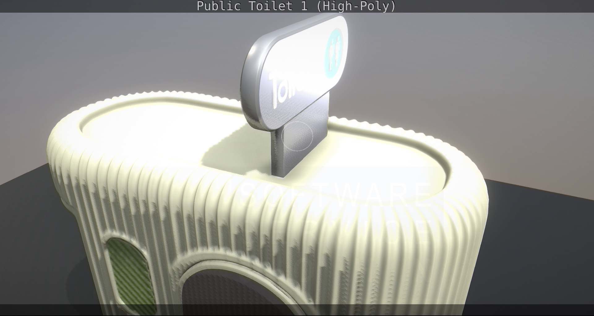 Public Toilet 1 - High-Poly Low-poly 3D model_111