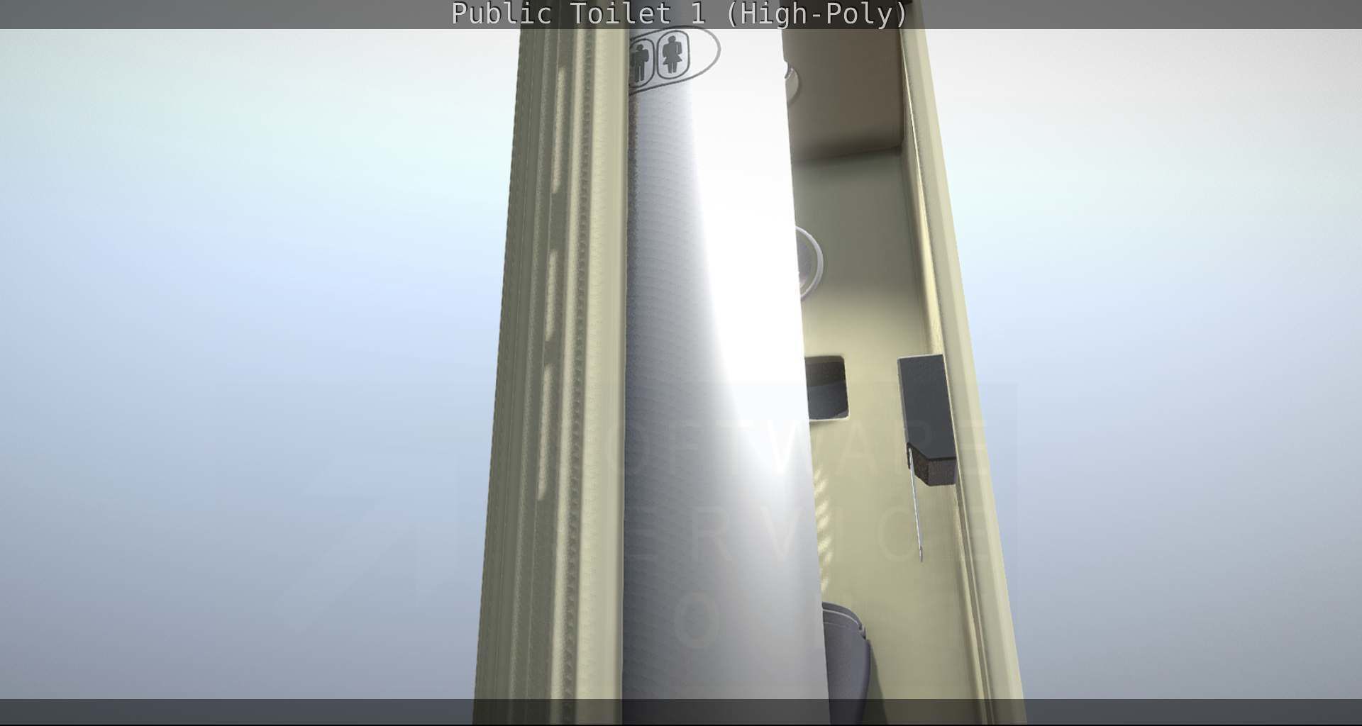 Public Toilet 1 - High-Poly Low-poly 3D model_50