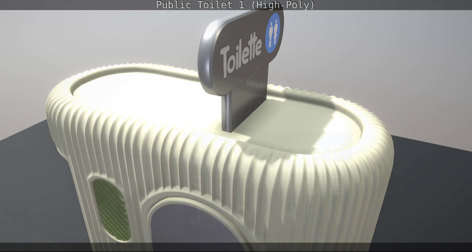 Public Toilet 1 - High-Poly Low-poly 3D model_102