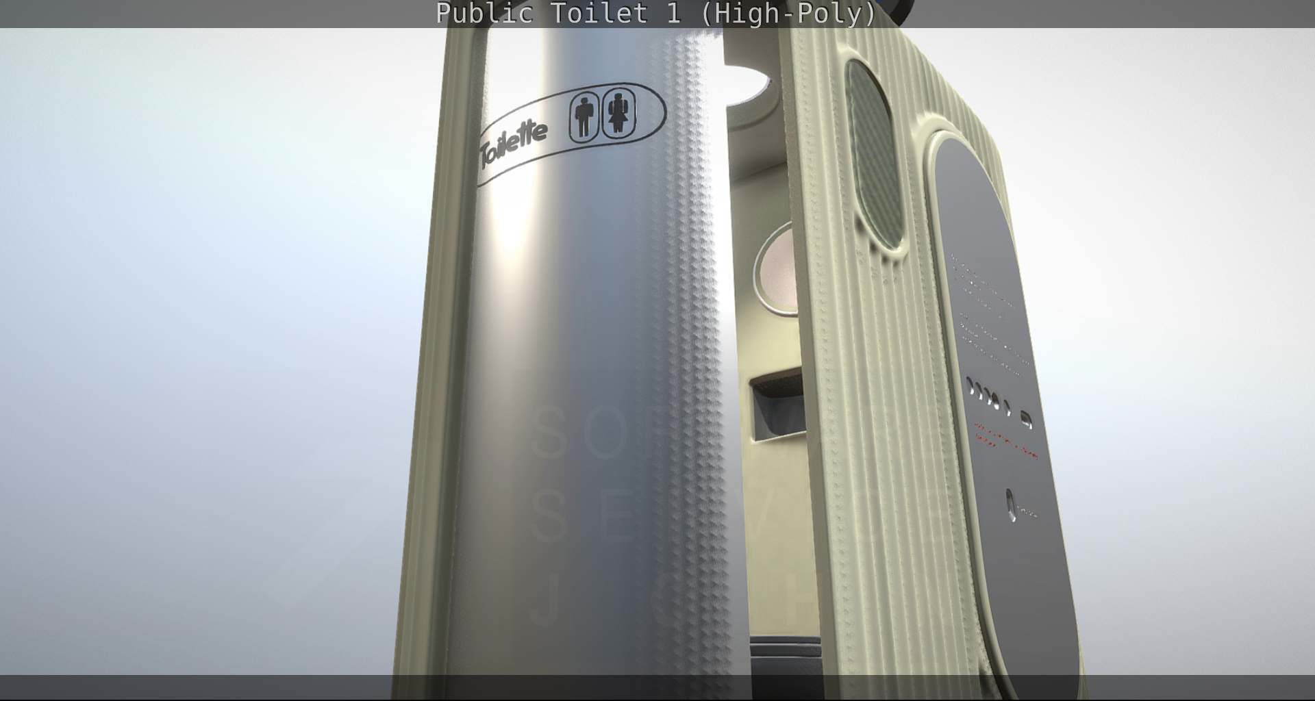 Public Toilet 1 - High-Poly Low-poly 3D model_57