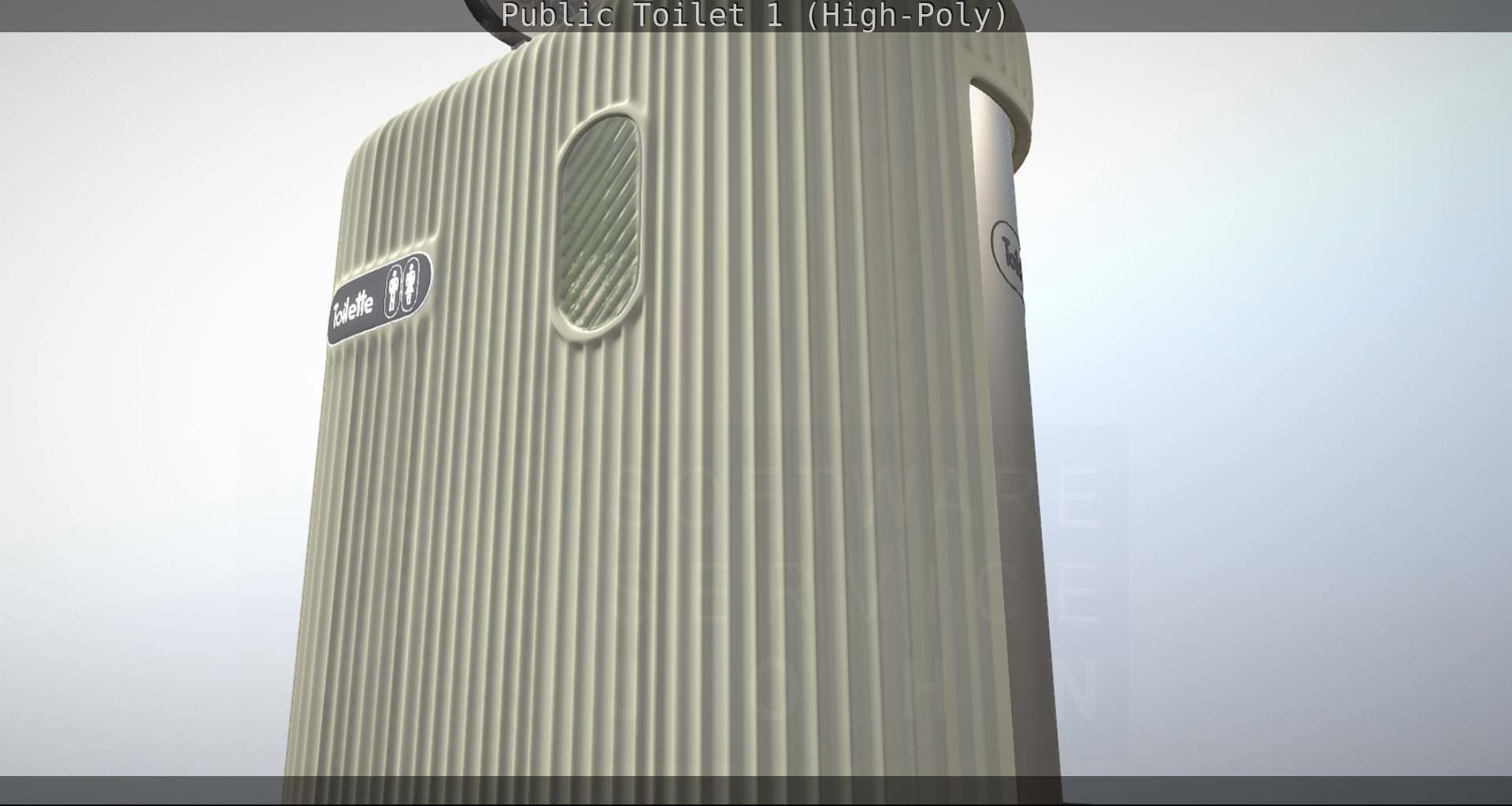 Public Toilet 1 - High-Poly Low-poly 3D model_65