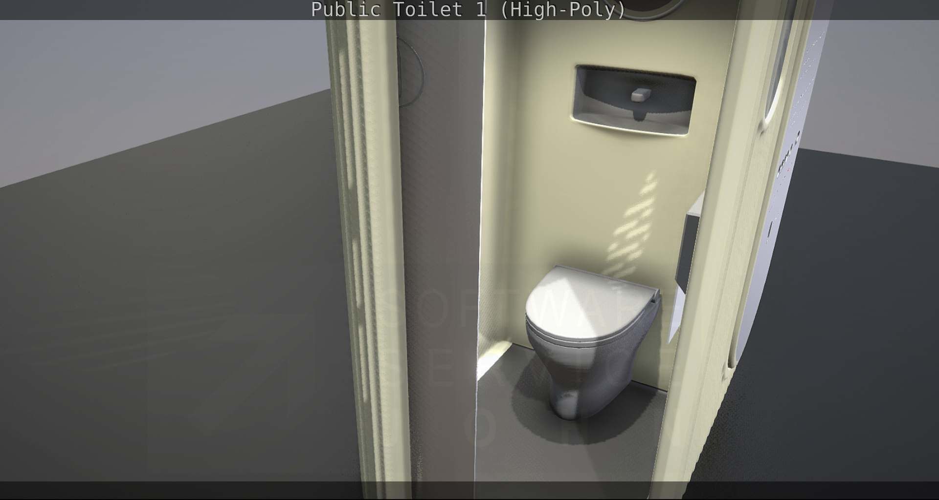 Public Toilet 1 - High-Poly Low-poly 3D model_47