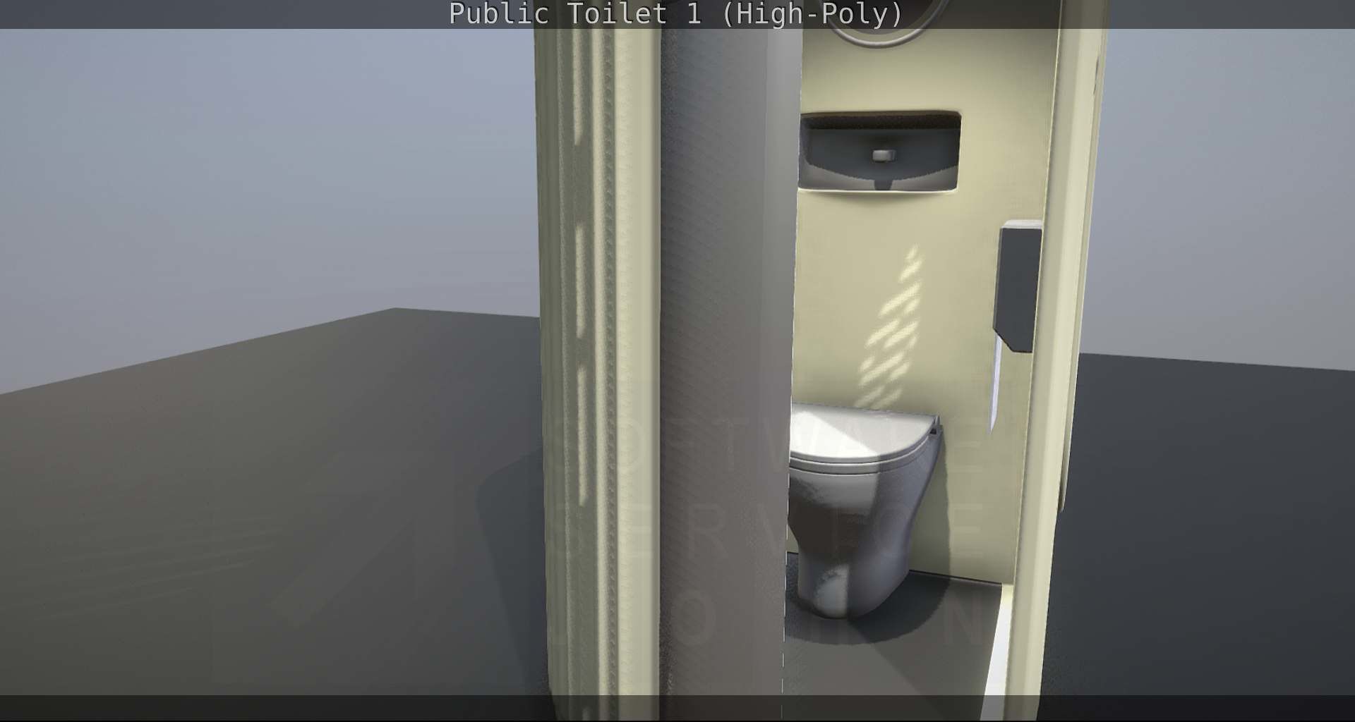 Public Toilet 1 - High-Poly Low-poly 3D model_48