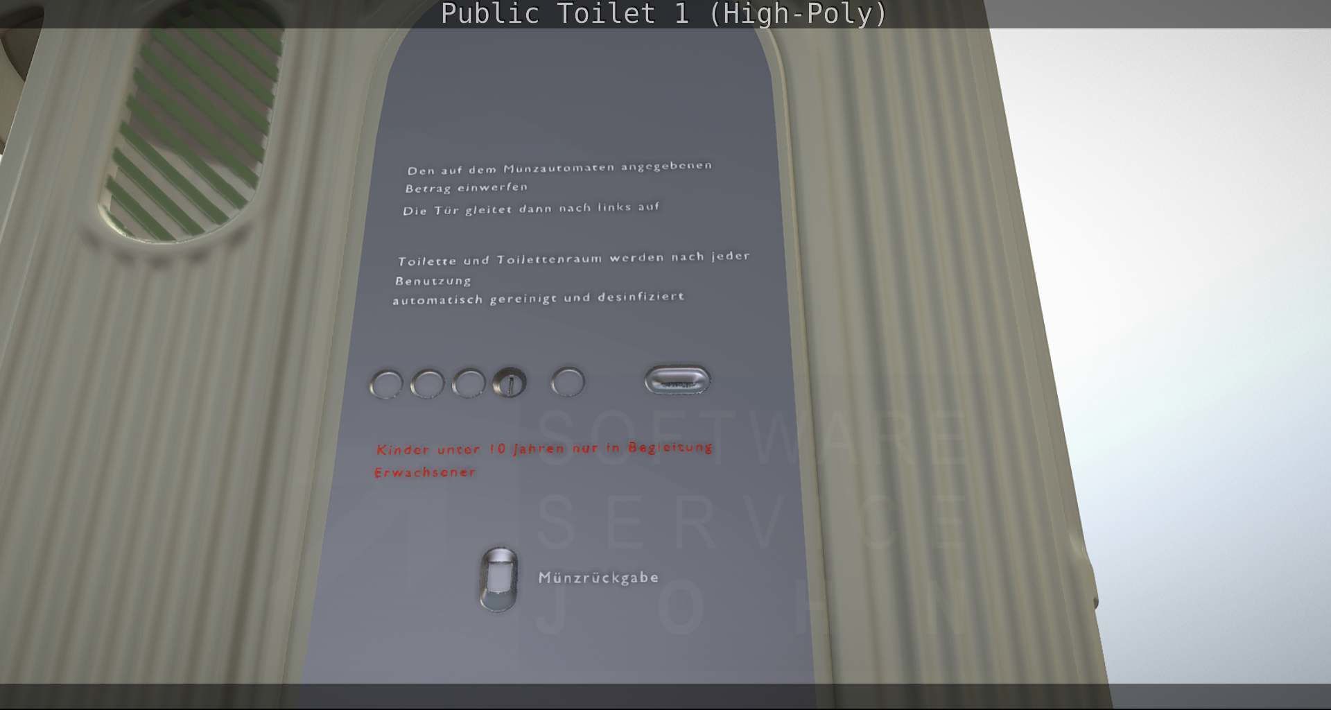Public Toilet 1 - High-Poly Low-poly 3D model_25