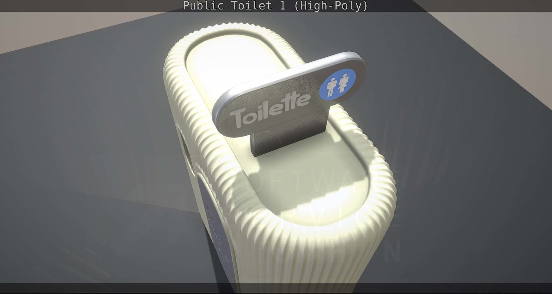 Public Toilet 1 - High-Poly Low-poly 3D model_91