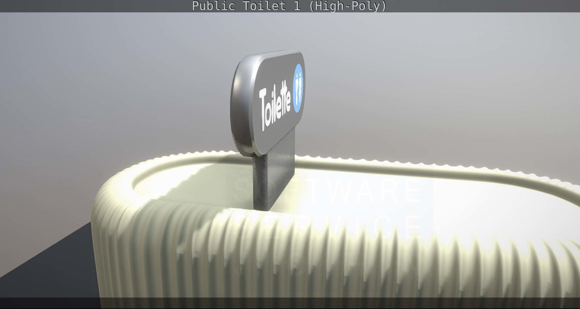 Public Toilet 1 - High-Poly Low-poly 3D model_124