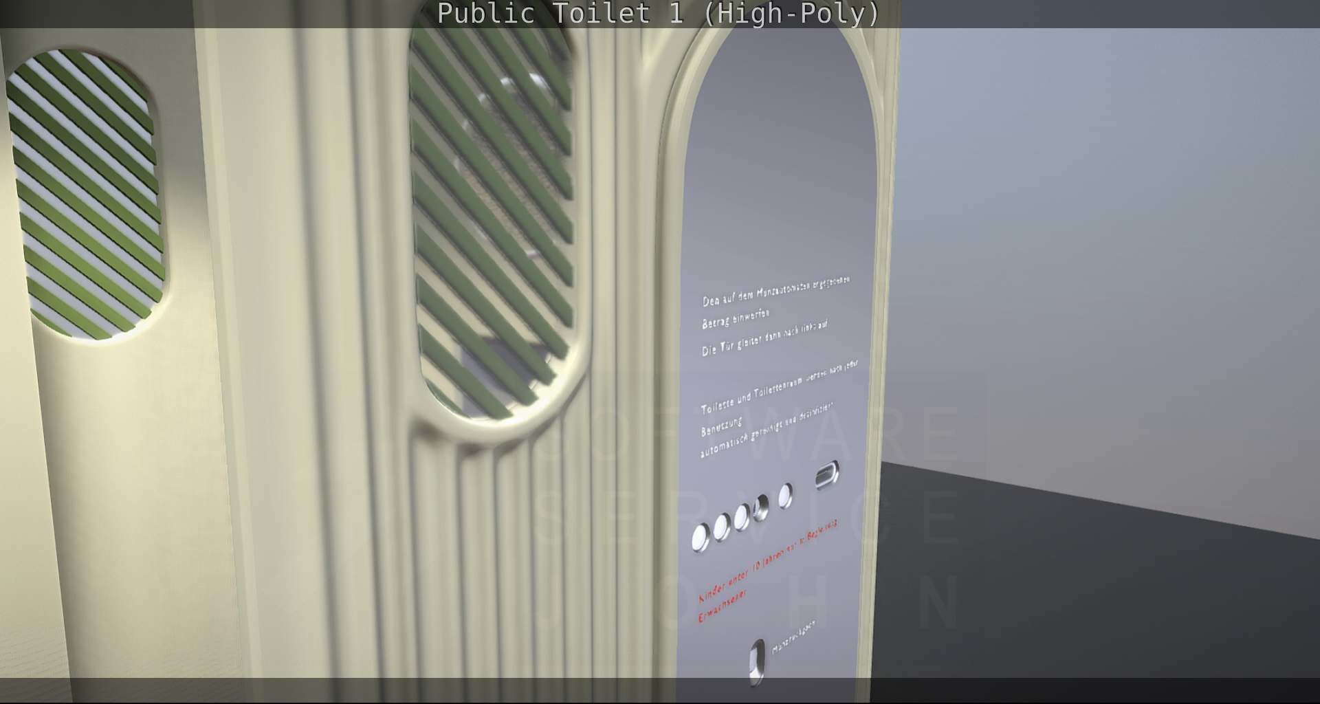 Public Toilet 1 - High-Poly Low-poly 3D model_29
