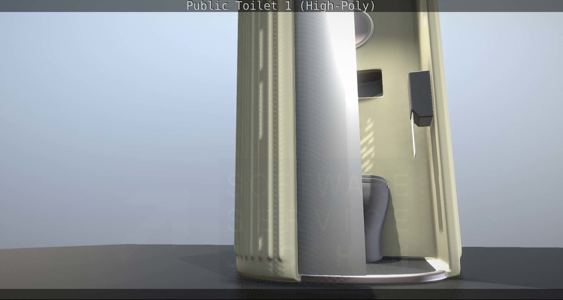 Public Toilet 1 - High-Poly Low-poly 3D model_49