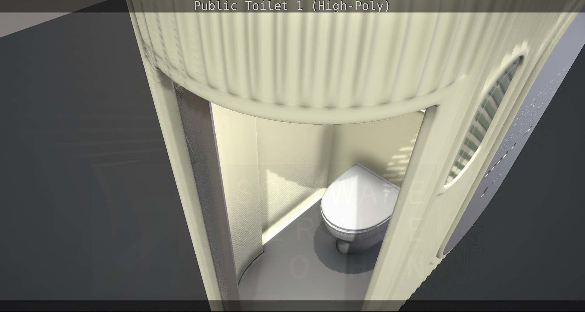 Public Toilet 1 - High-Poly Low-poly 3D model_46
