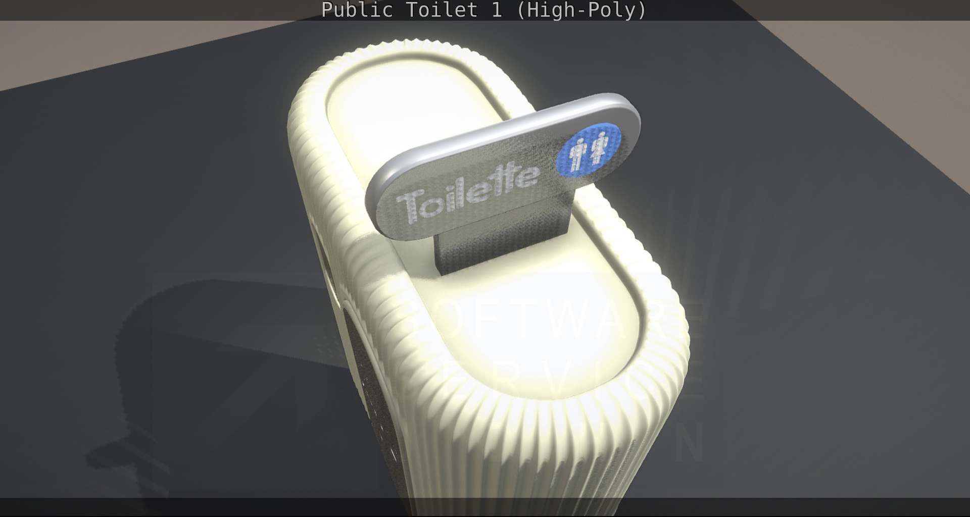 Public Toilet 1 - High-Poly Low-poly 3D model_88
