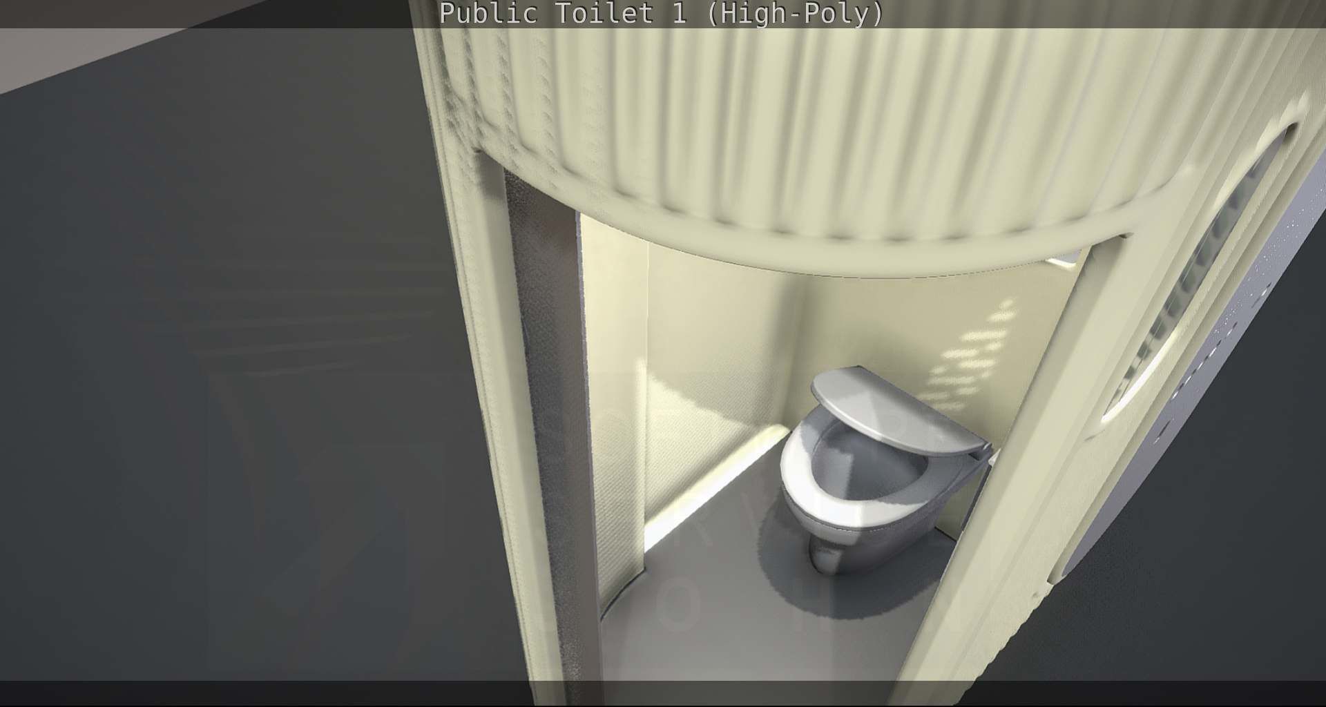 Public Toilet 1 - High-Poly Low-poly 3D model_43