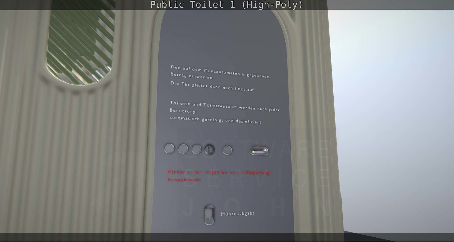 Public Toilet 1 - High-Poly Low-poly 3D model_26