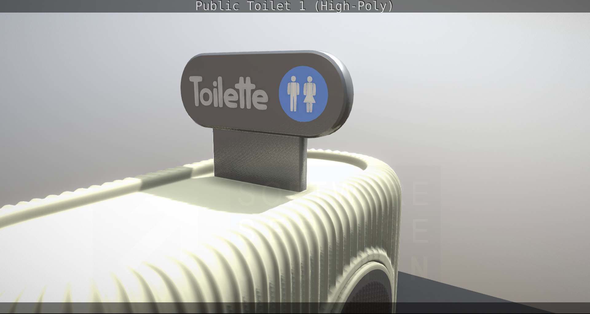 Public Toilet 1 - High-Poly Low-poly 3D model_115