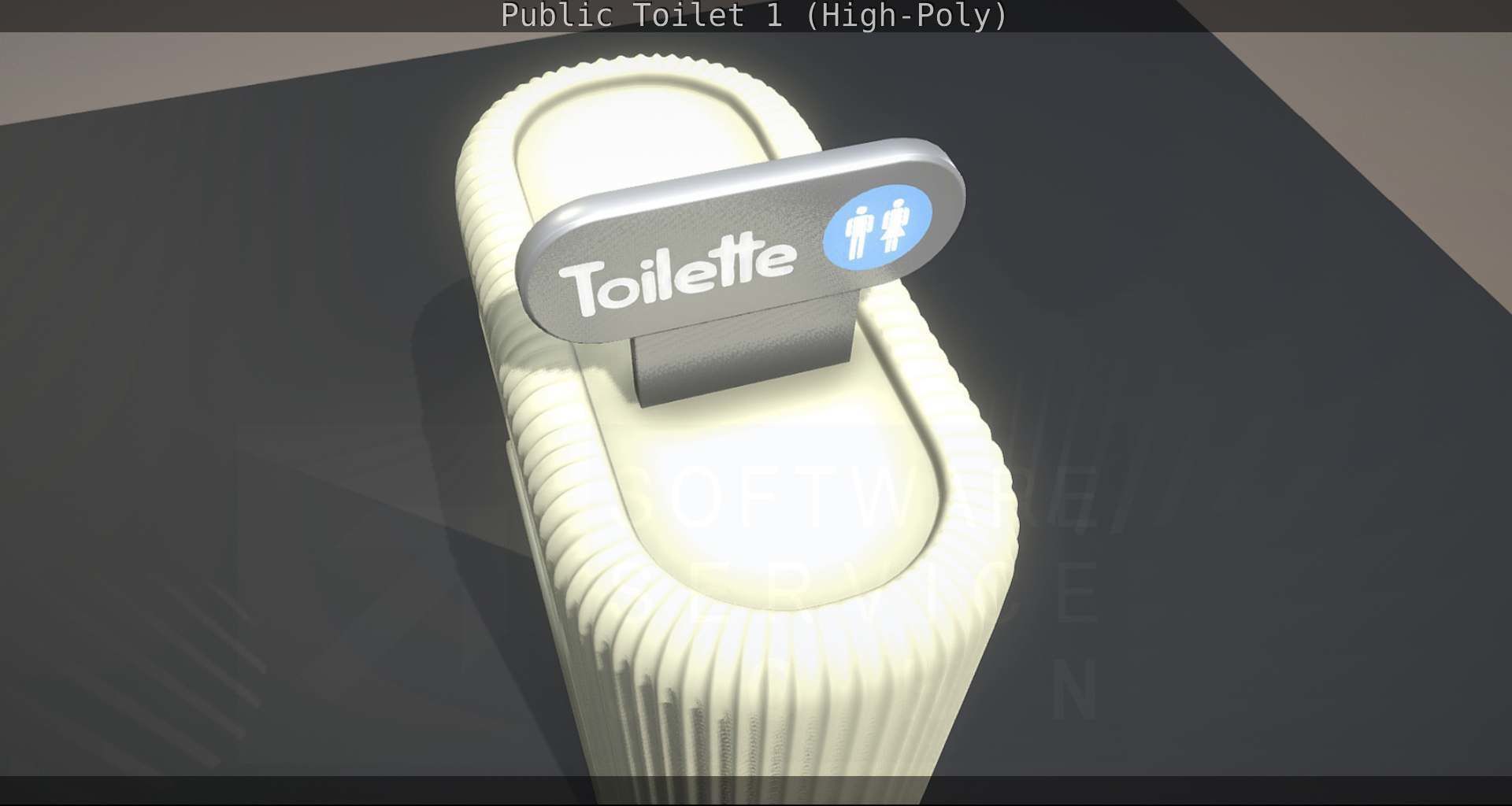 Public Toilet 1 - High-Poly Low-poly 3D model_86