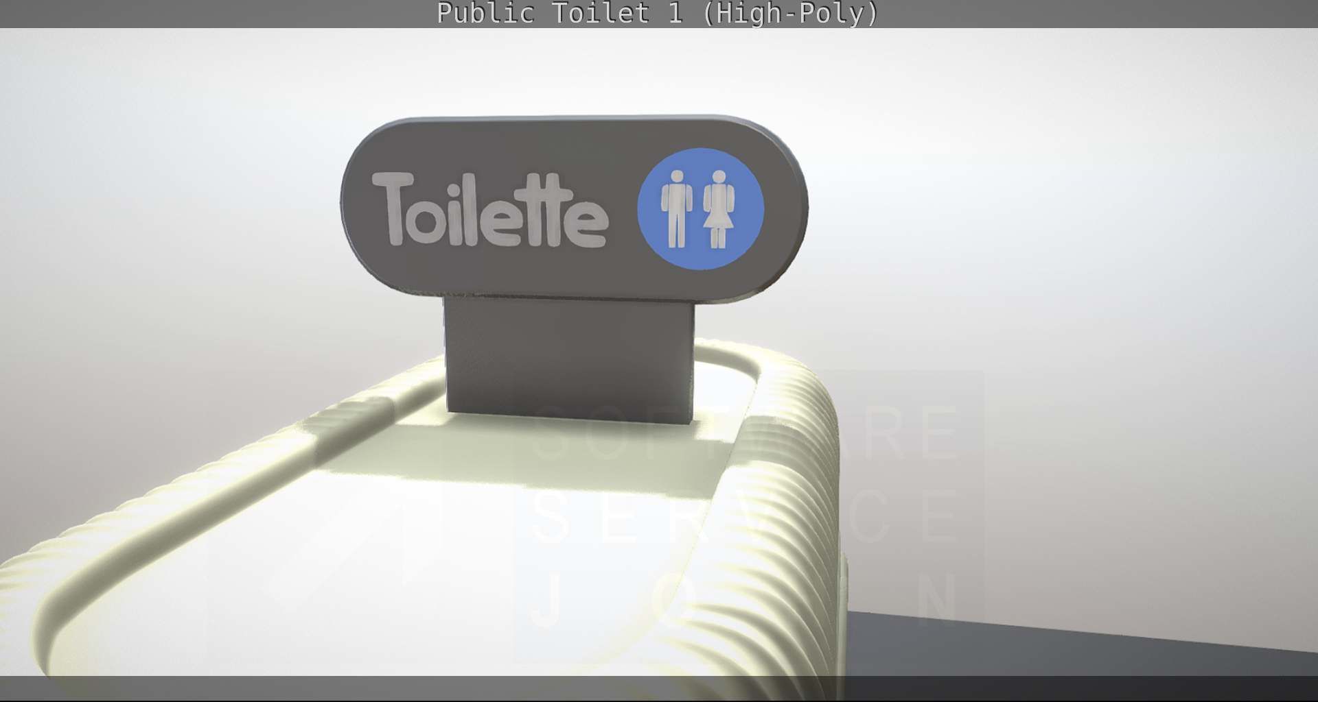 Public Toilet 1 - High-Poly Low-poly 3D model_118