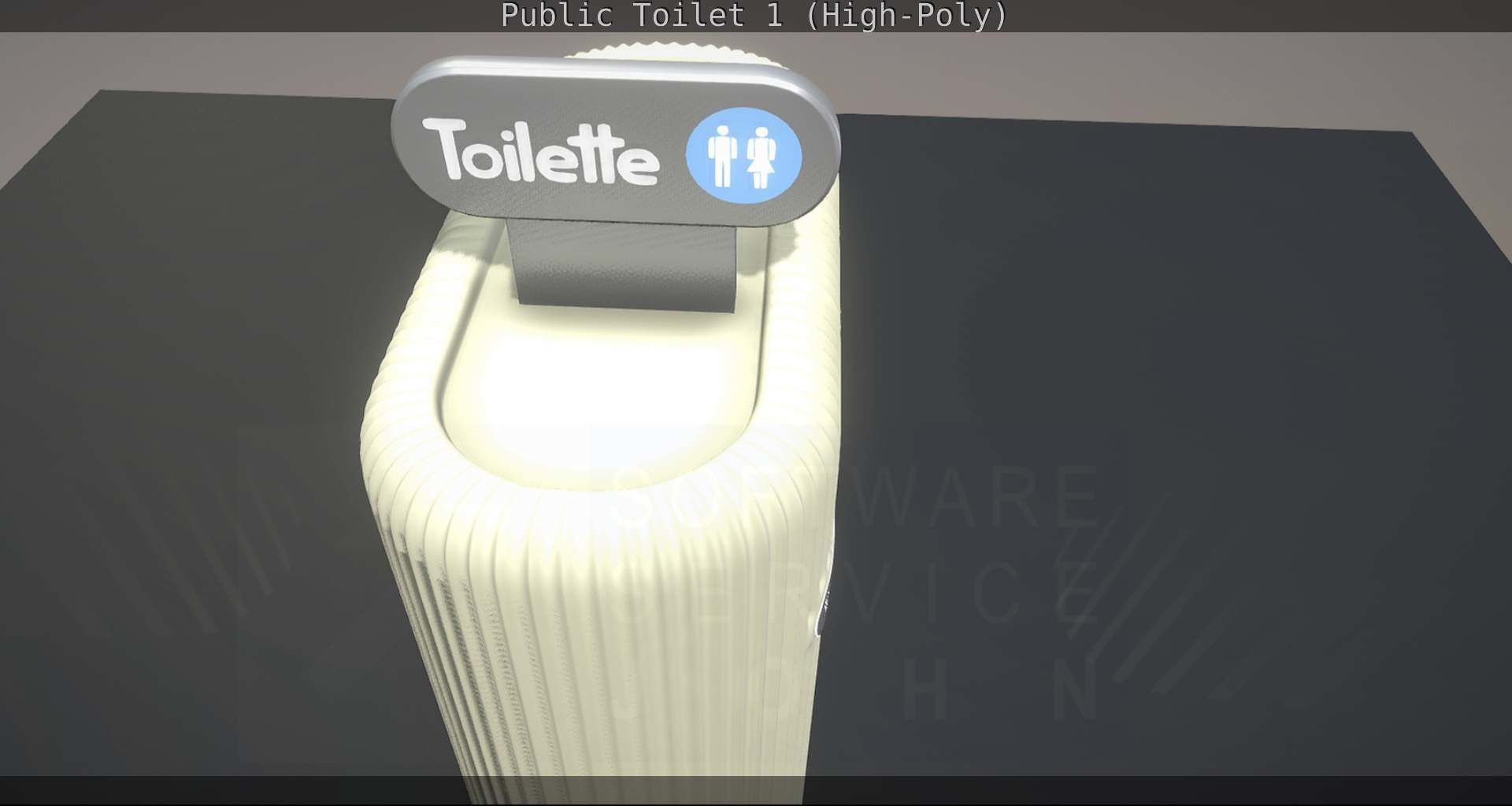 Public Toilet 1 - High-Poly Low-poly 3D model_85
