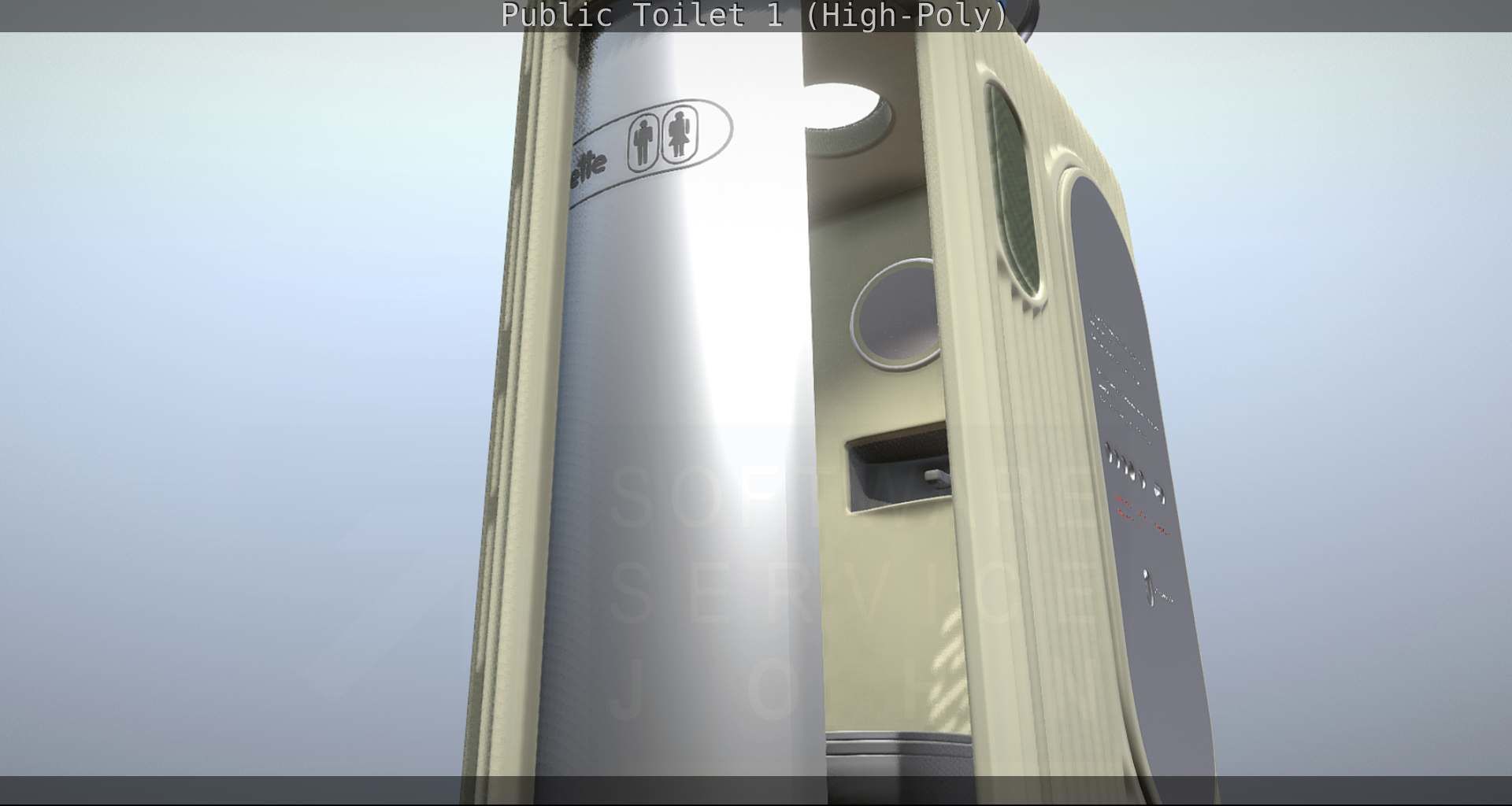 Public Toilet 1 - High-Poly Low-poly 3D model_54