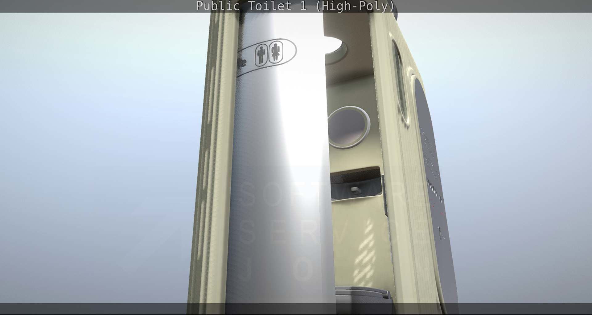 Public Toilet 1 - High-Poly Low-poly 3D model_53