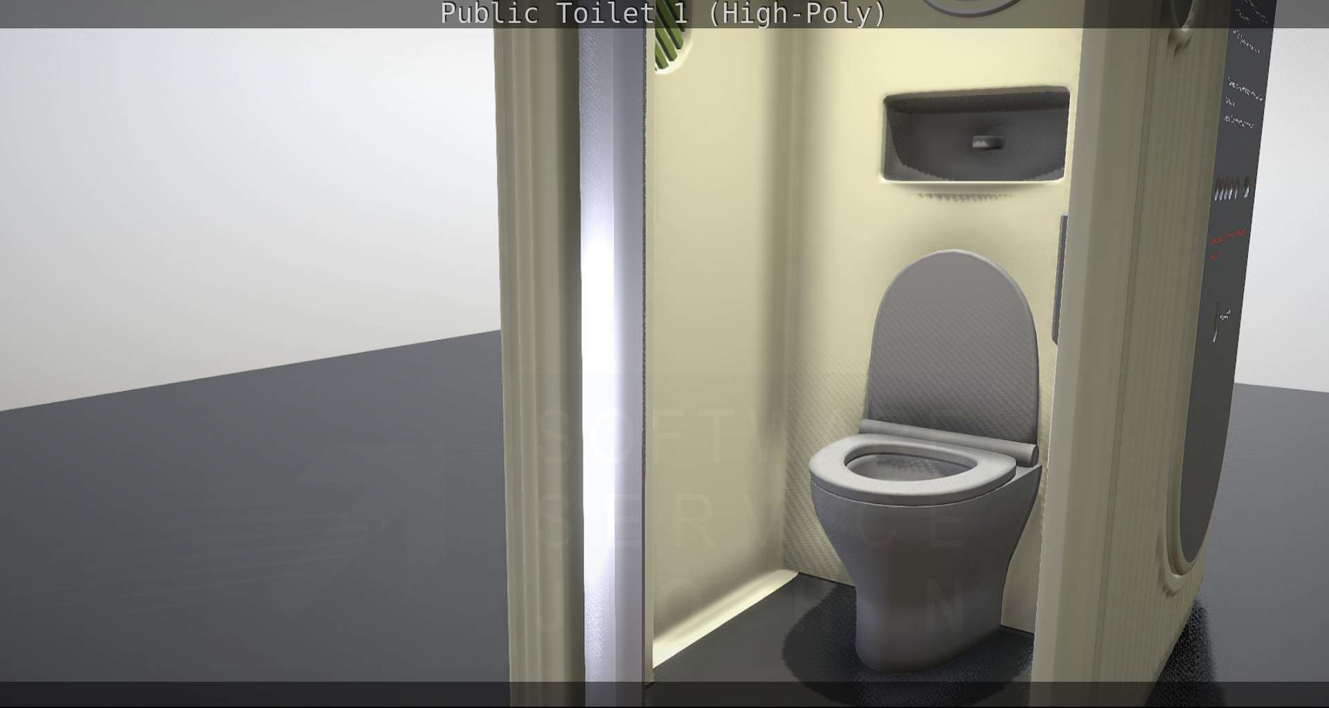 Public Toilet 1 - High-Poly Low-poly 3D model_34