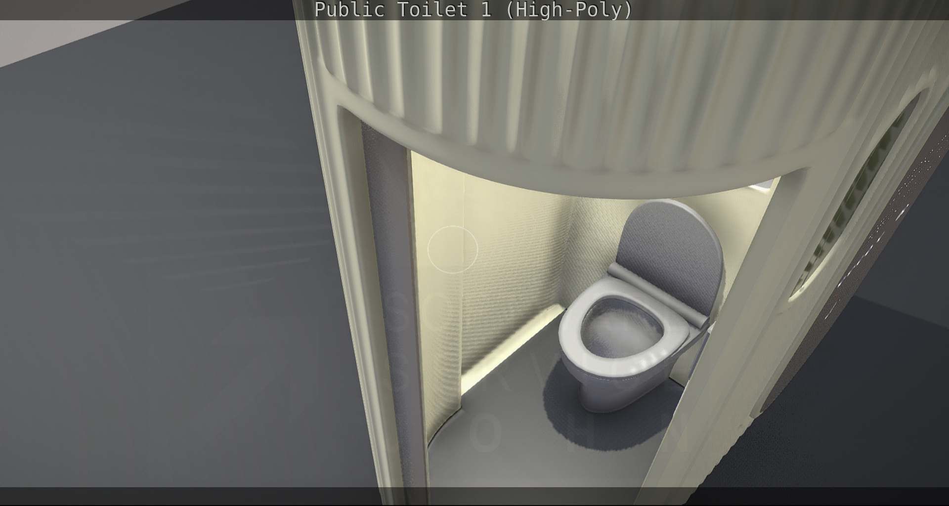 Public Toilet 1 - High-Poly Low-poly 3D model_44