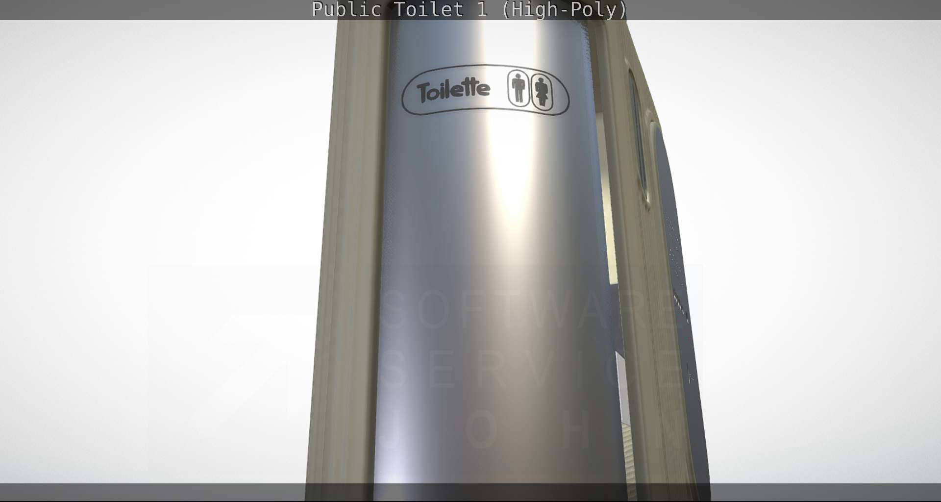 Public Toilet 1 - High-Poly Low-poly 3D model_61