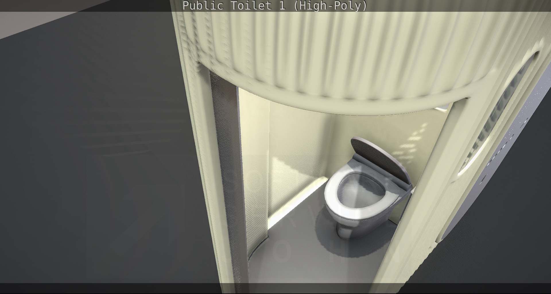 Public Toilet 1 - High-Poly Low-poly 3D model_42