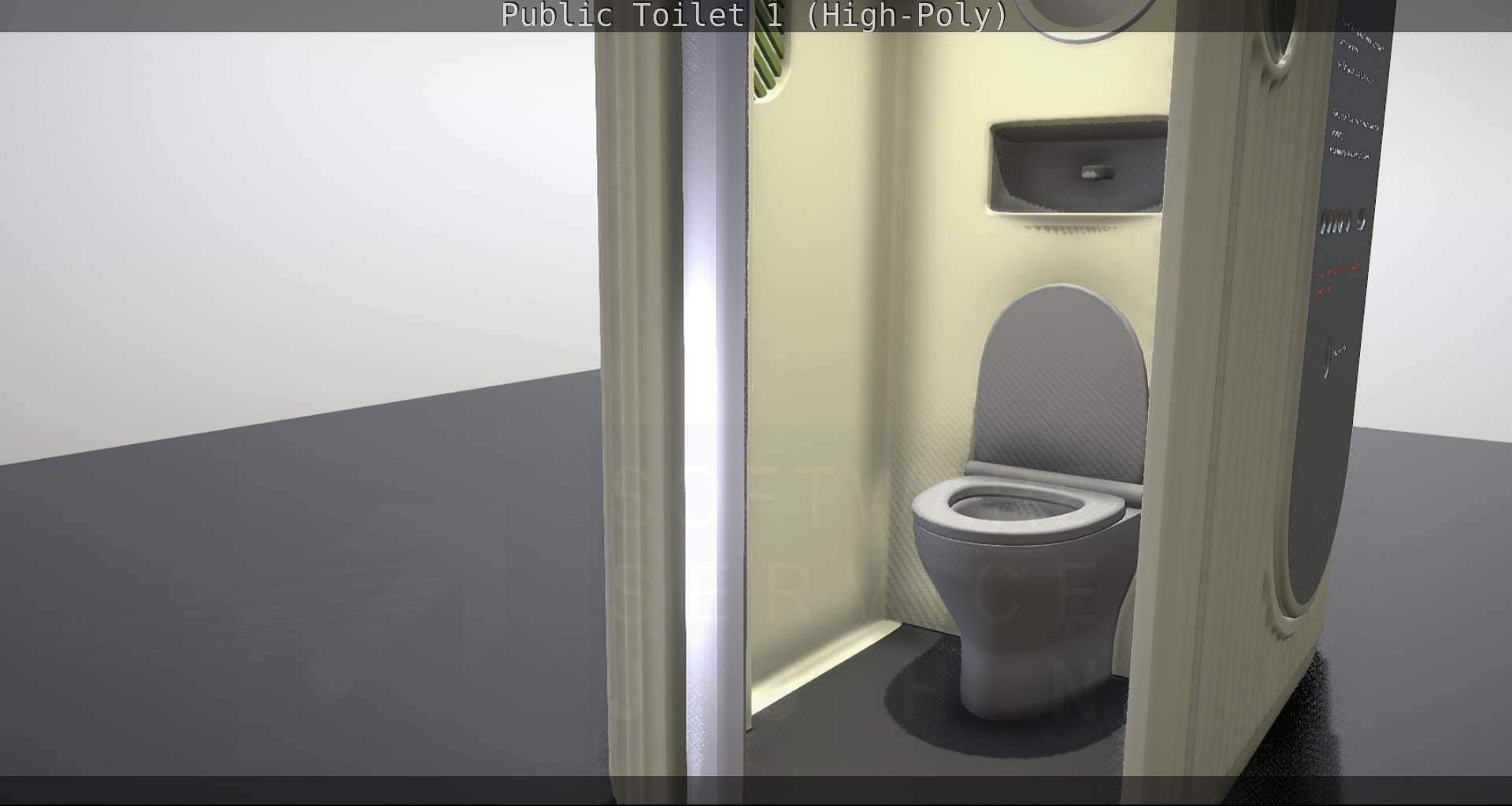 Public Toilet 1 - High-Poly Low-poly 3D model_35