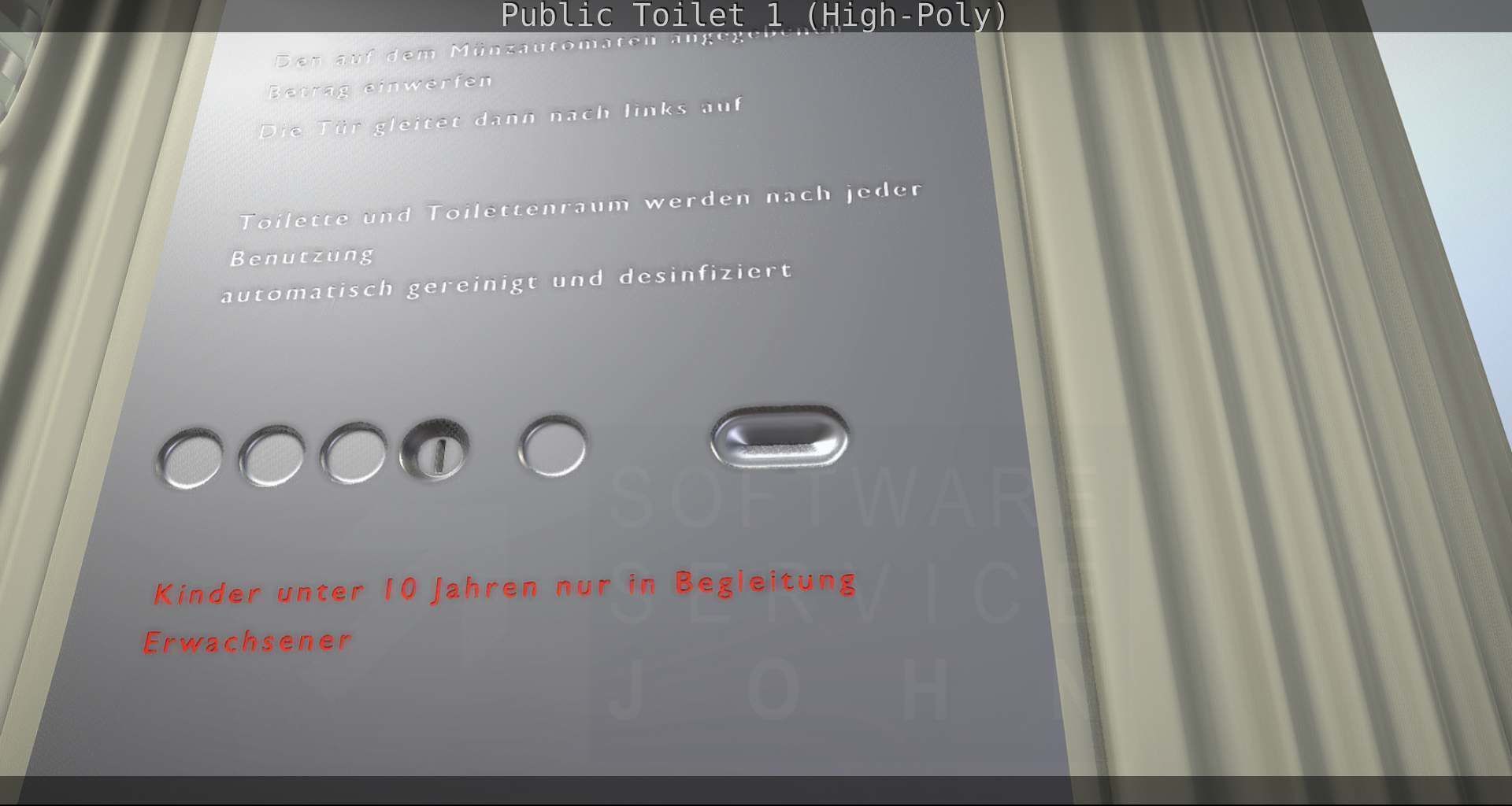 Public Toilet 1 - High-Poly Low-poly 3D model_18