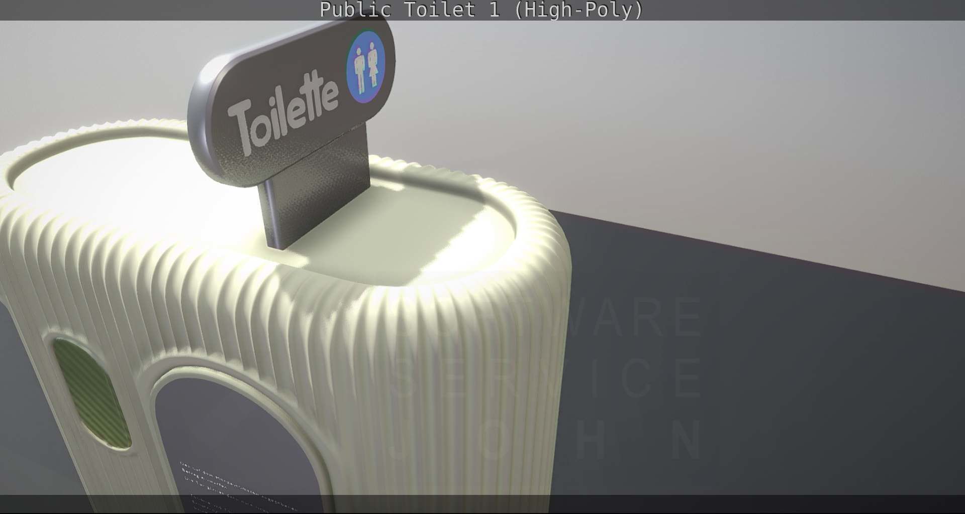 Public Toilet 1 - High-Poly Low-poly 3D model_98