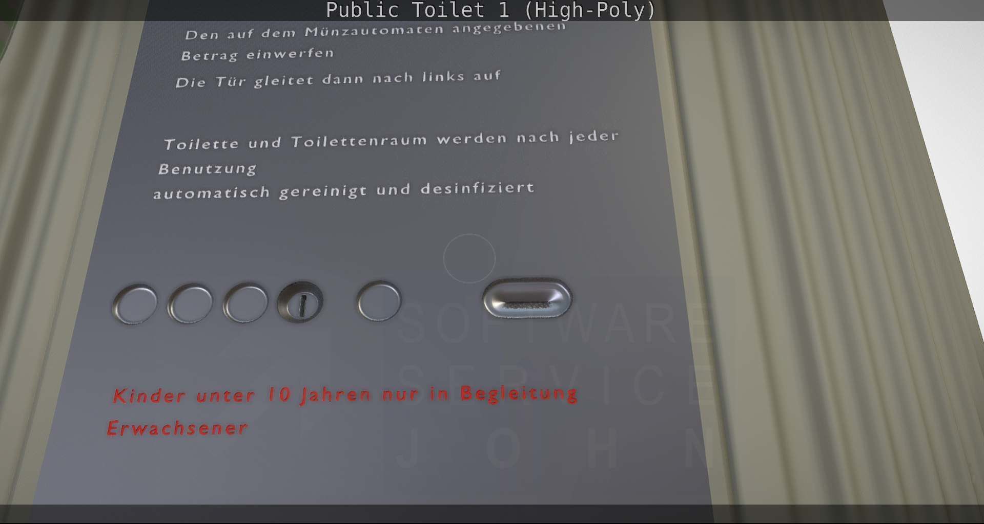 Public Toilet 1 - High-Poly Low-poly 3D model_38