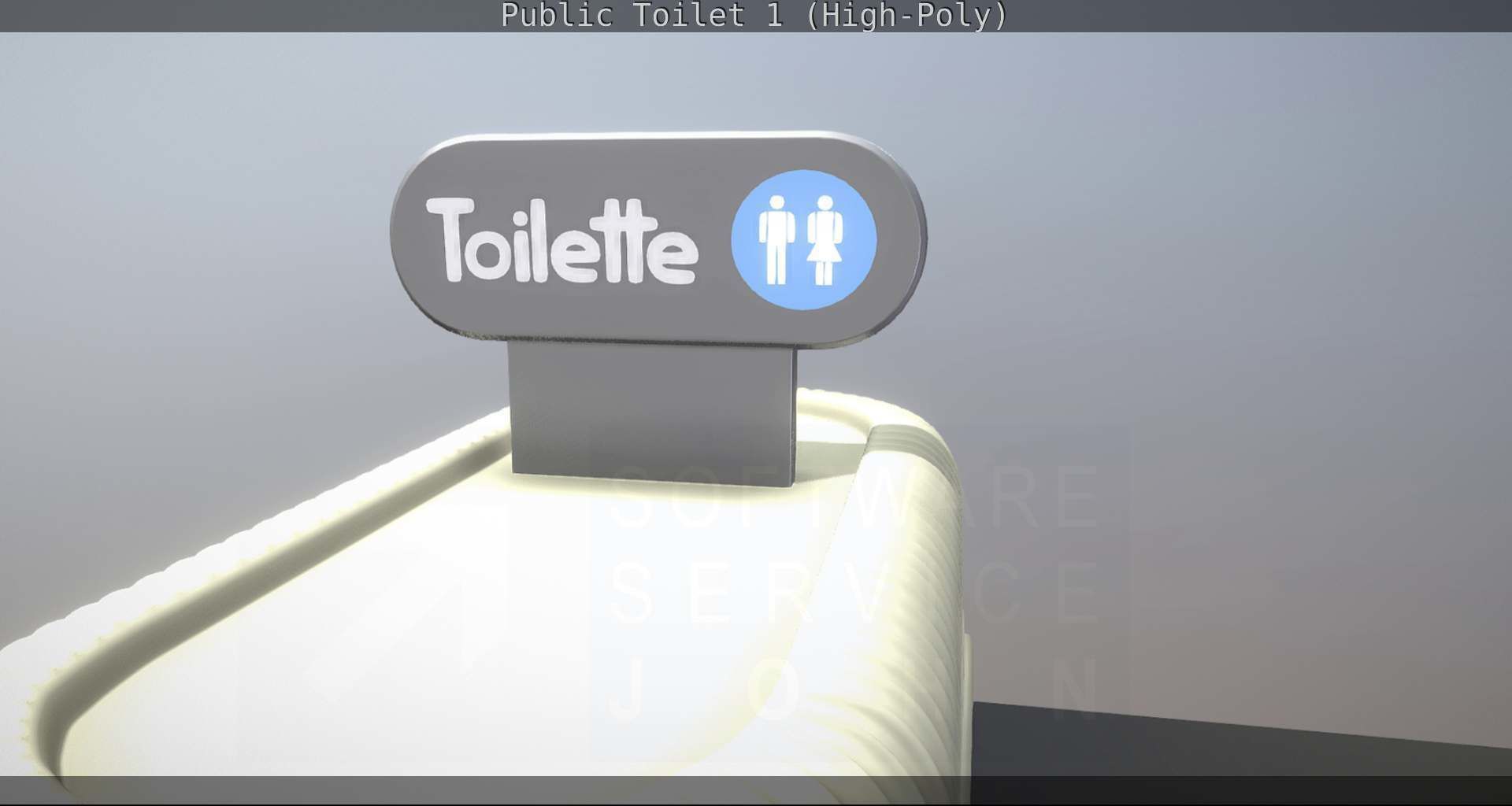 Public Toilet 1 - High-Poly Low-poly 3D model_120