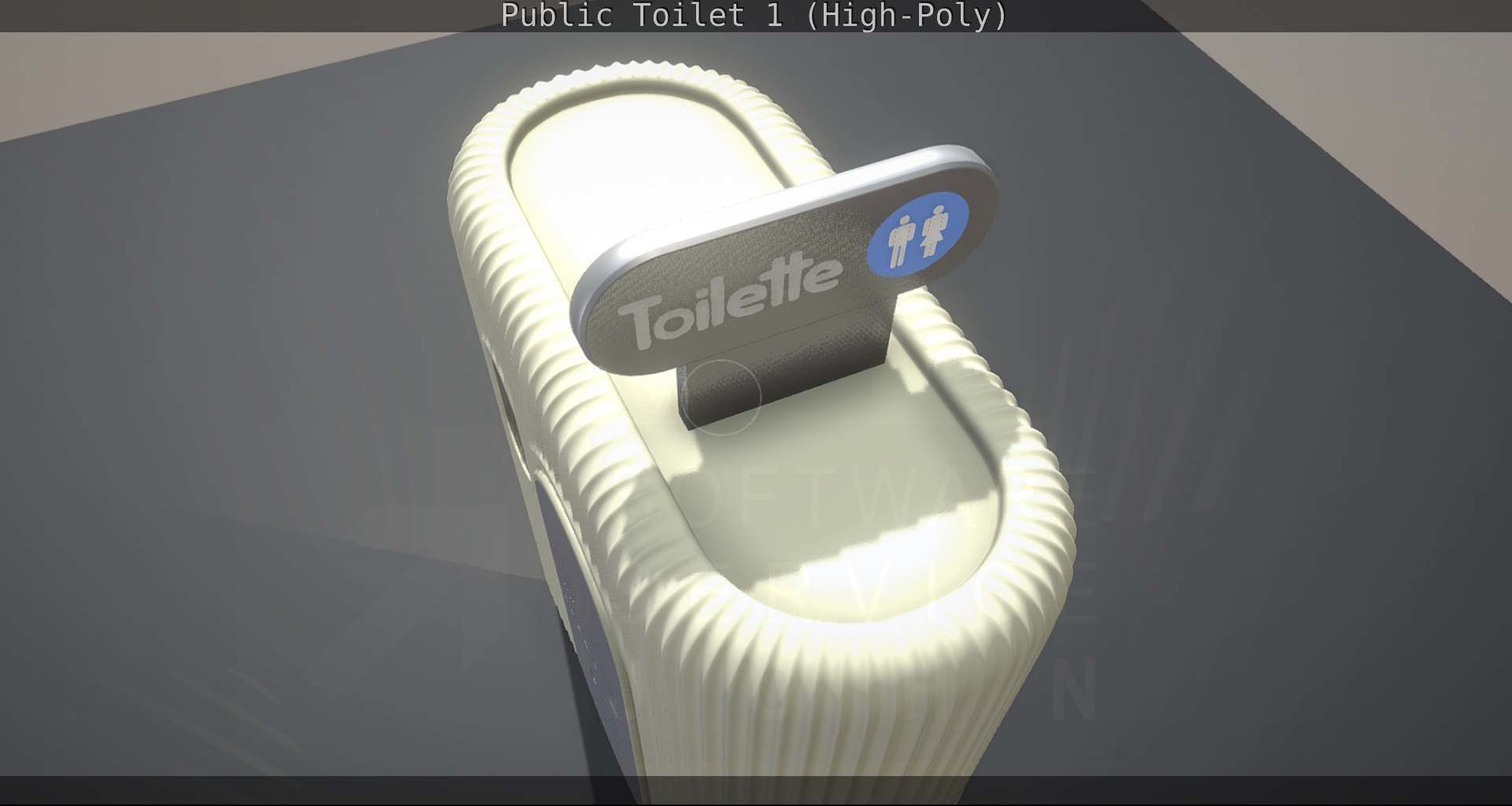 Public Toilet 1 - High-Poly Low-poly 3D model_90