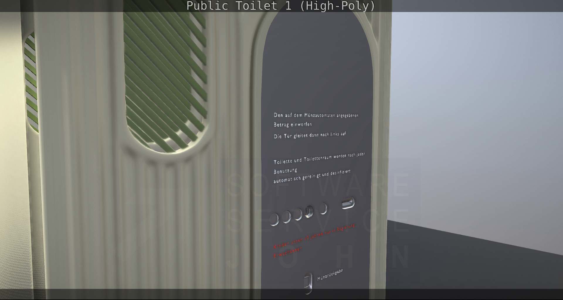 Public Toilet 1 - High-Poly Low-poly 3D model_27