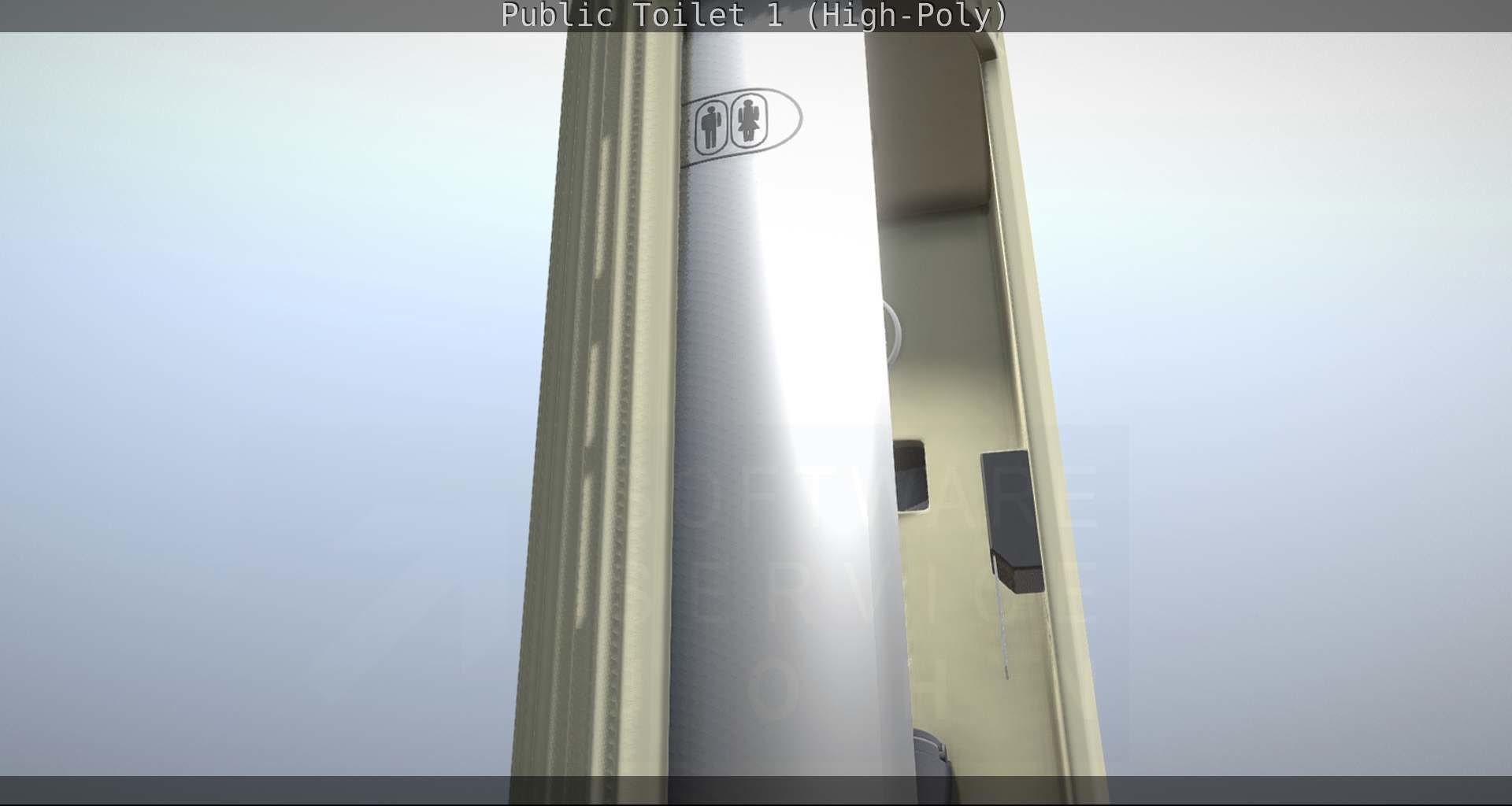 Public Toilet 1 - High-Poly Low-poly 3D model_51