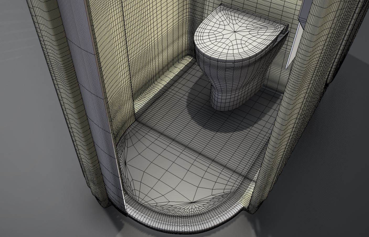 Public Toilet 1 - High-Poly Low-poly 3D model_7