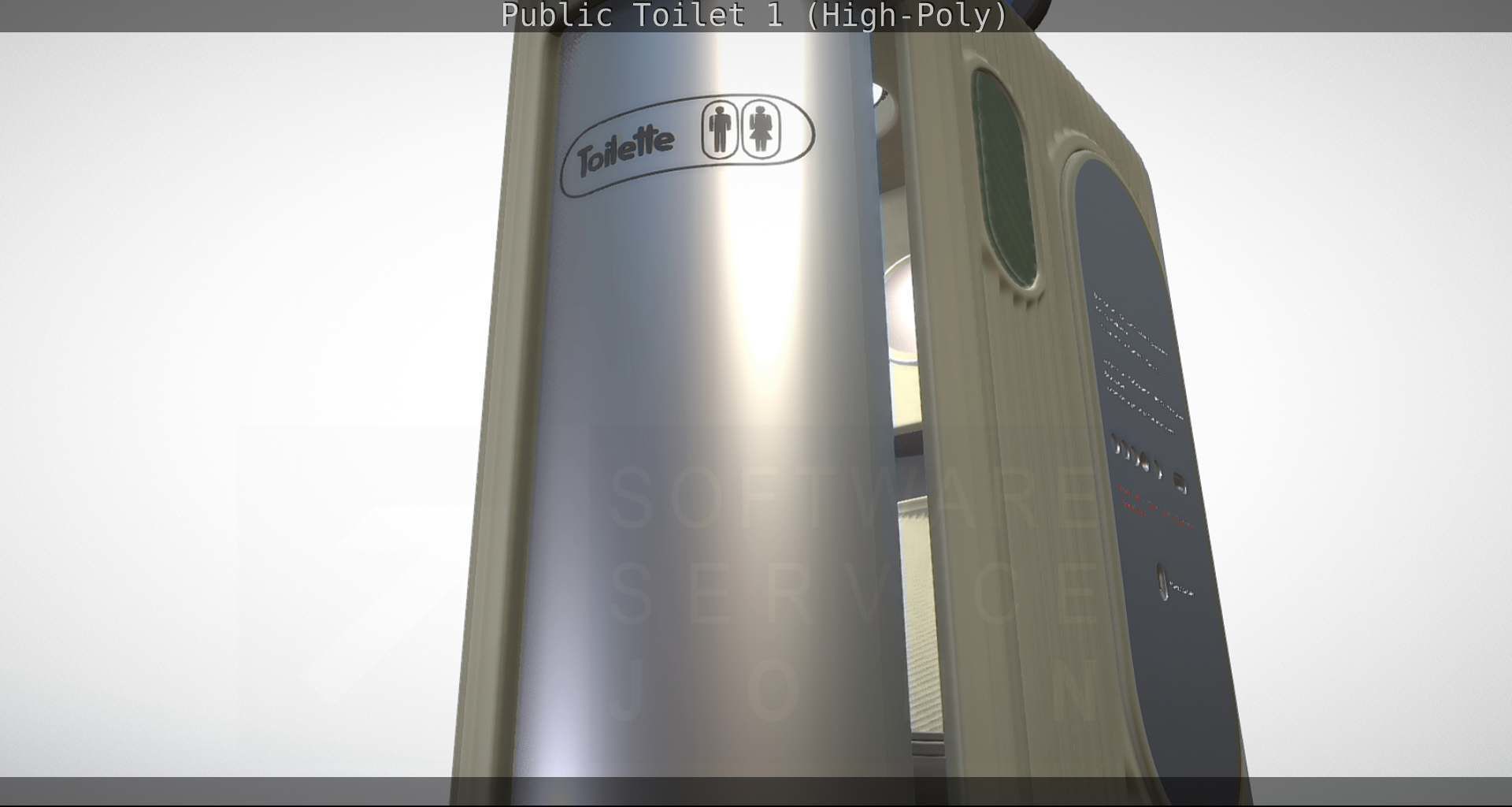 Public Toilet 1 - High-Poly Low-poly 3D model_60