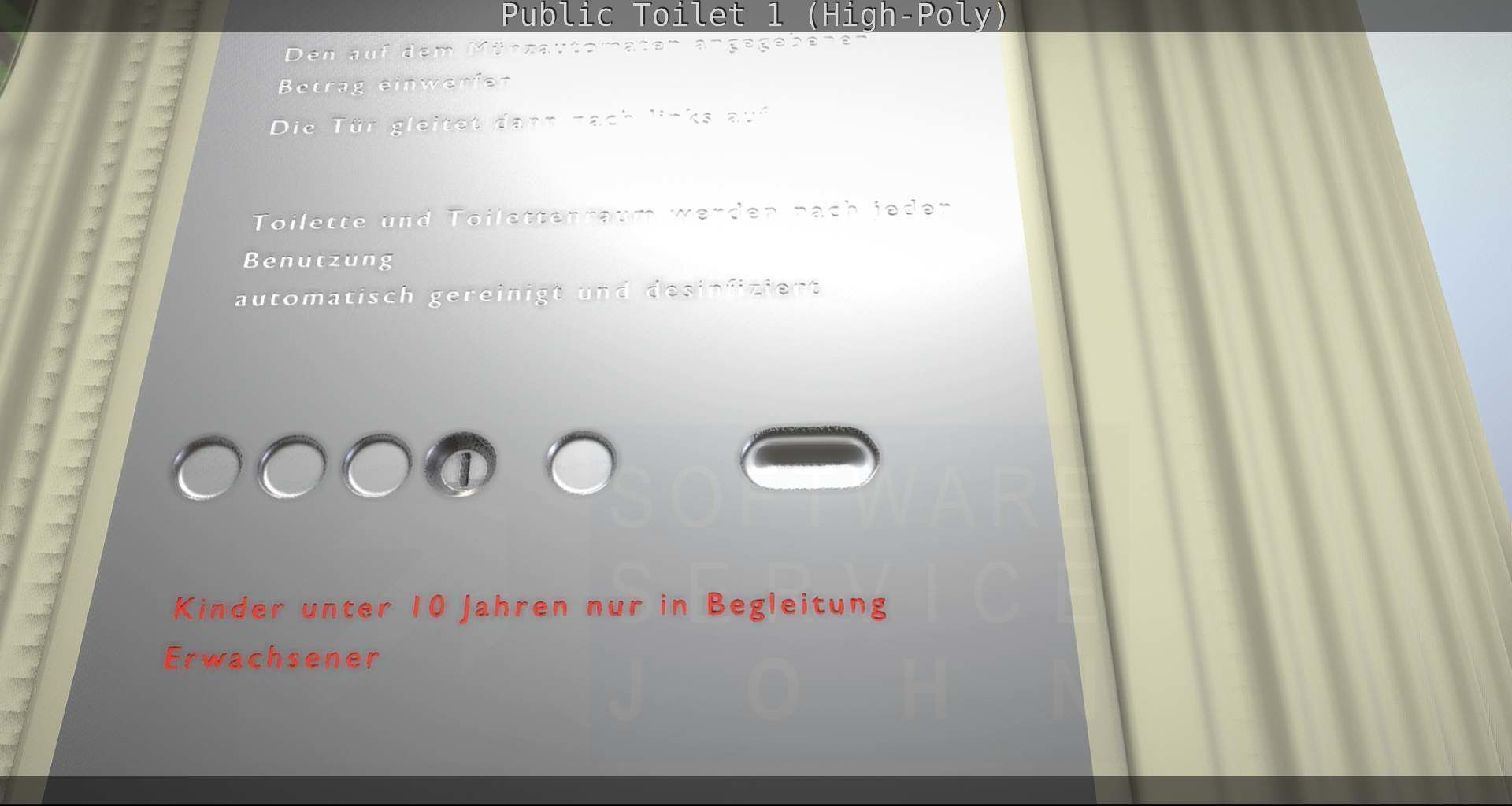 Public Toilet 1 - High-Poly Low-poly 3D model_20