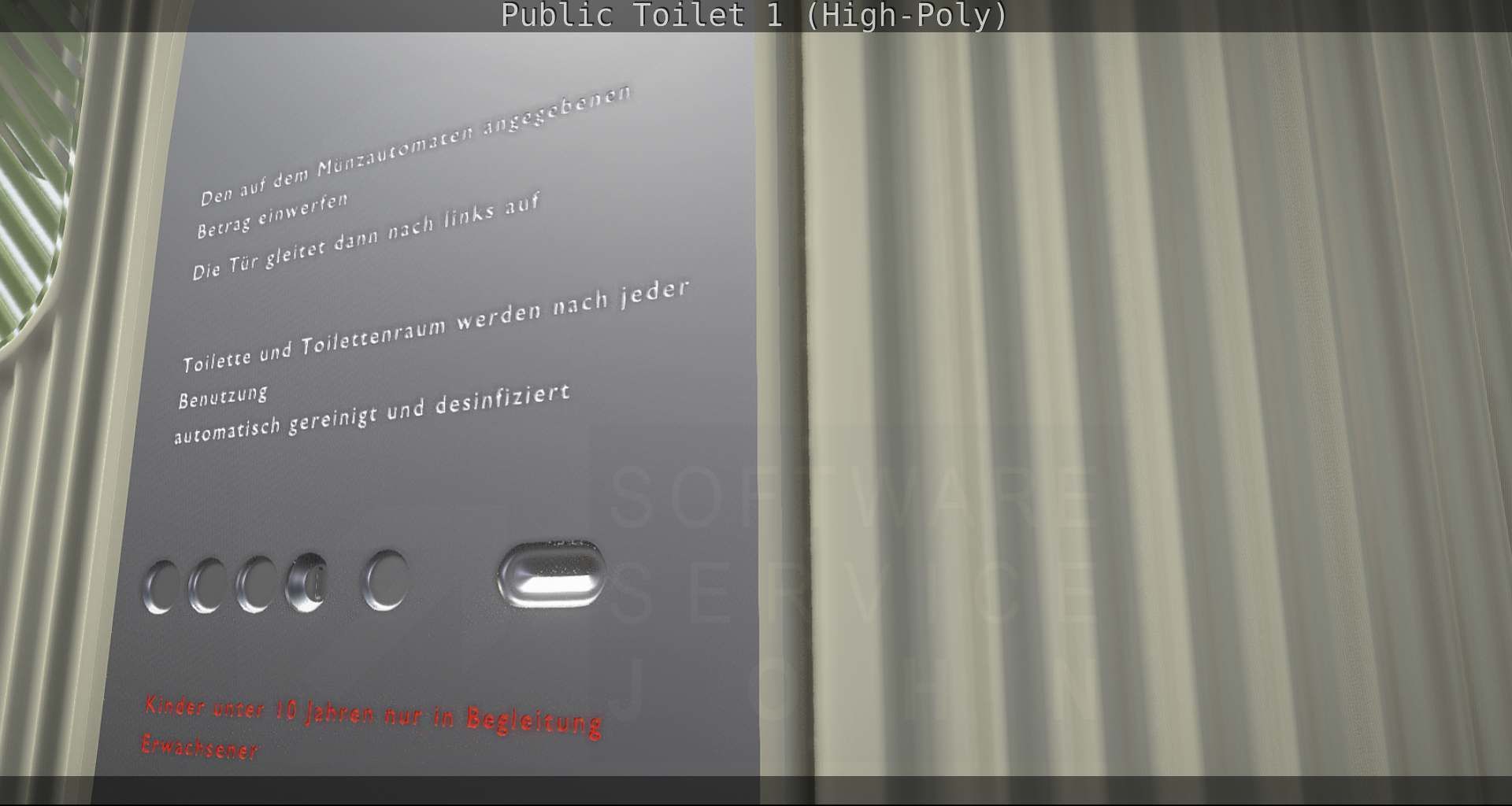 Public Toilet 1 - High-Poly Low-poly 3D model_16