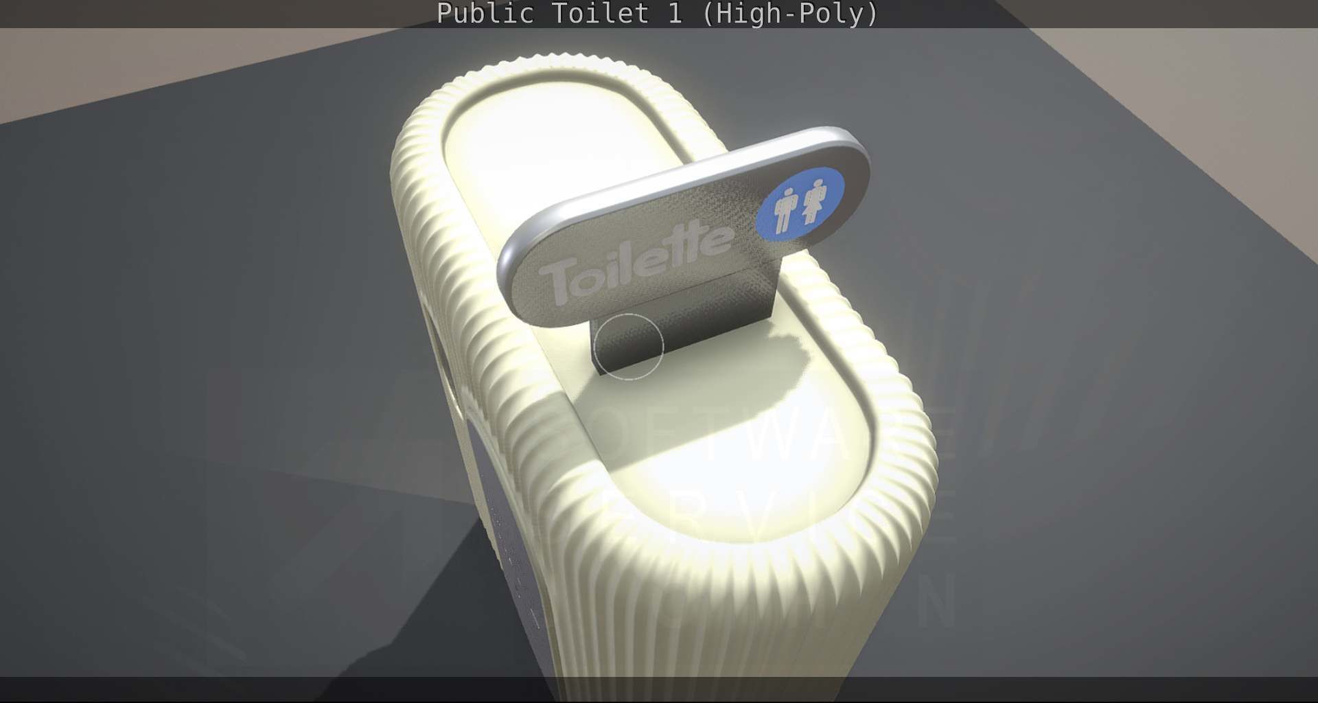 Public Toilet 1 - High-Poly Low-poly 3D model_89
