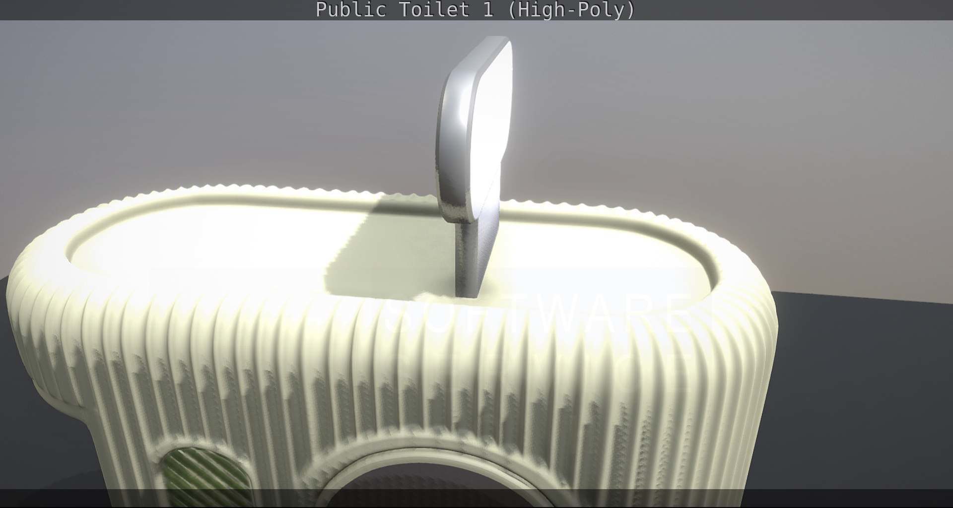 Public Toilet 1 - High-Poly Low-poly 3D model_113