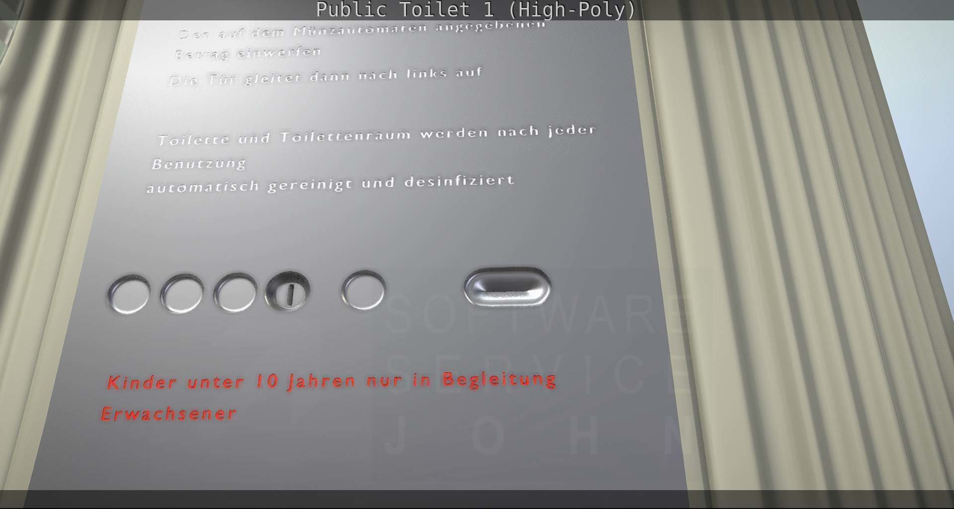 Public Toilet 1 - High-Poly Low-poly 3D model_19