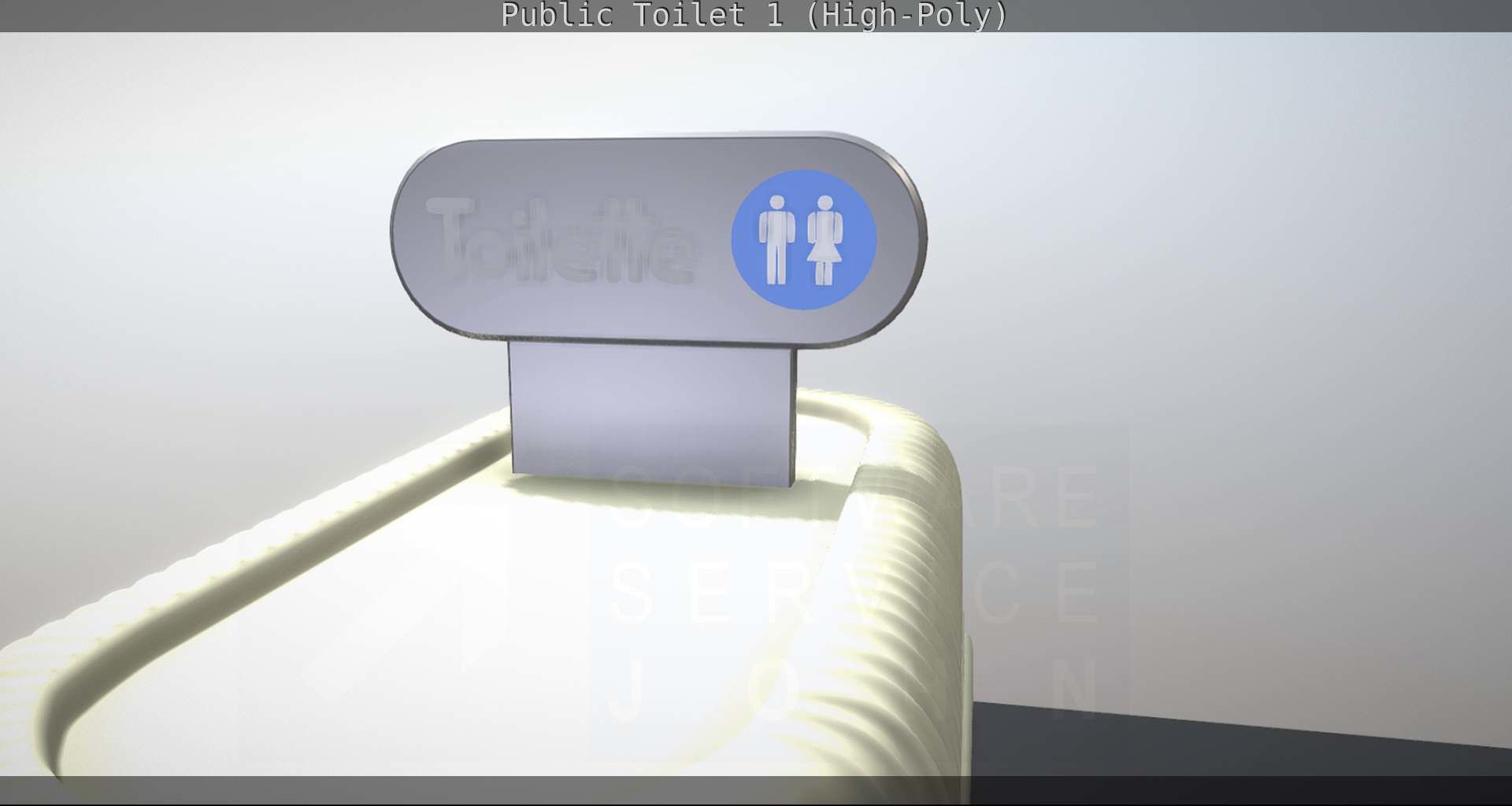 Public Toilet 1 - High-Poly Low-poly 3D model_119
