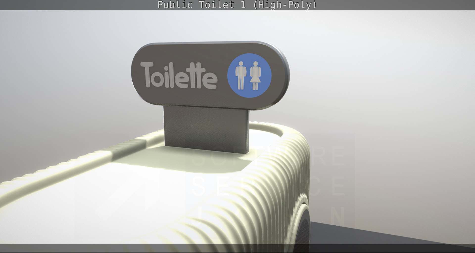 Public Toilet 1 - High-Poly Low-poly 3D model_116