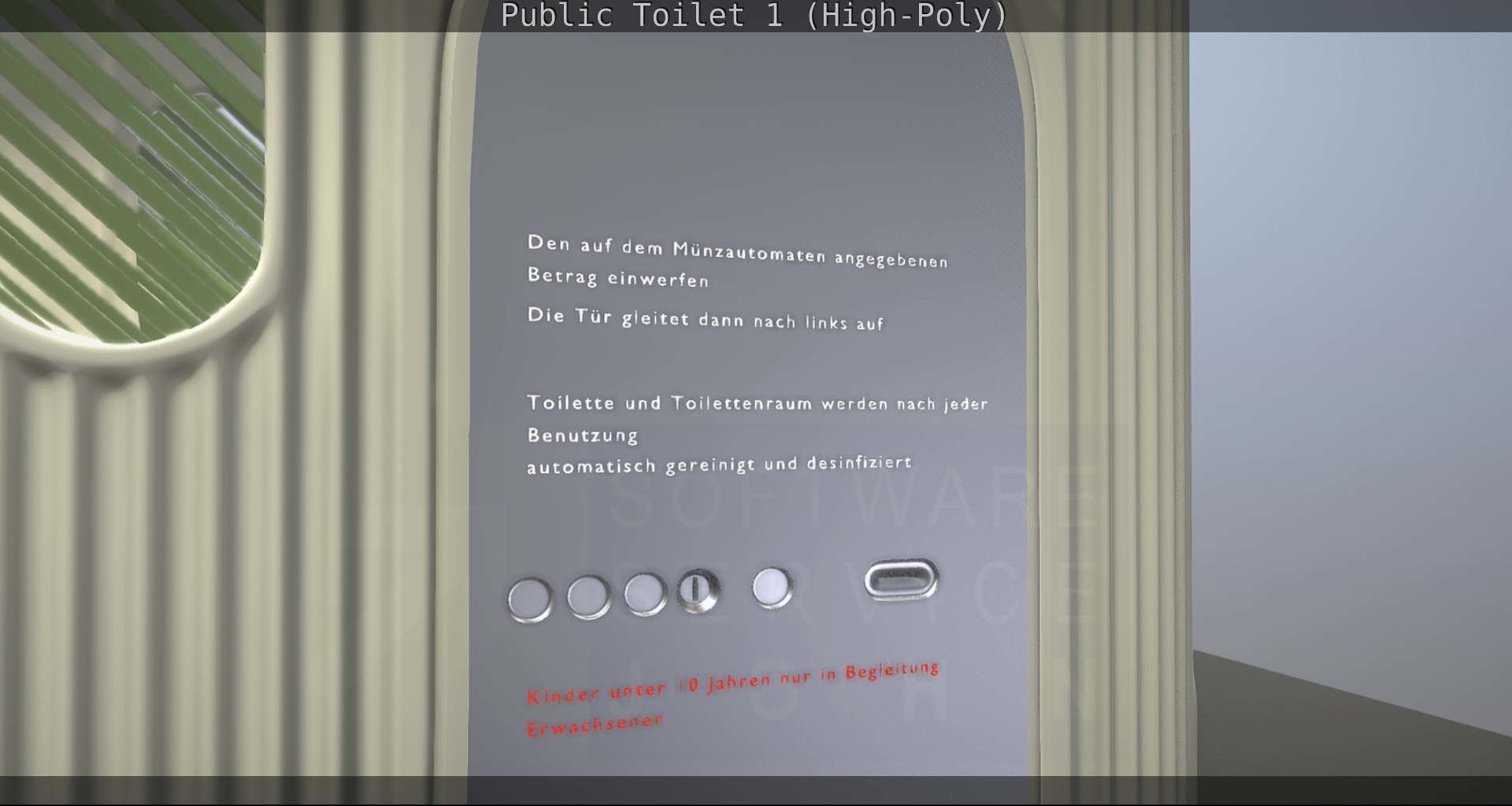 Public Toilet 1 - High-Poly Low-poly 3D model_8
