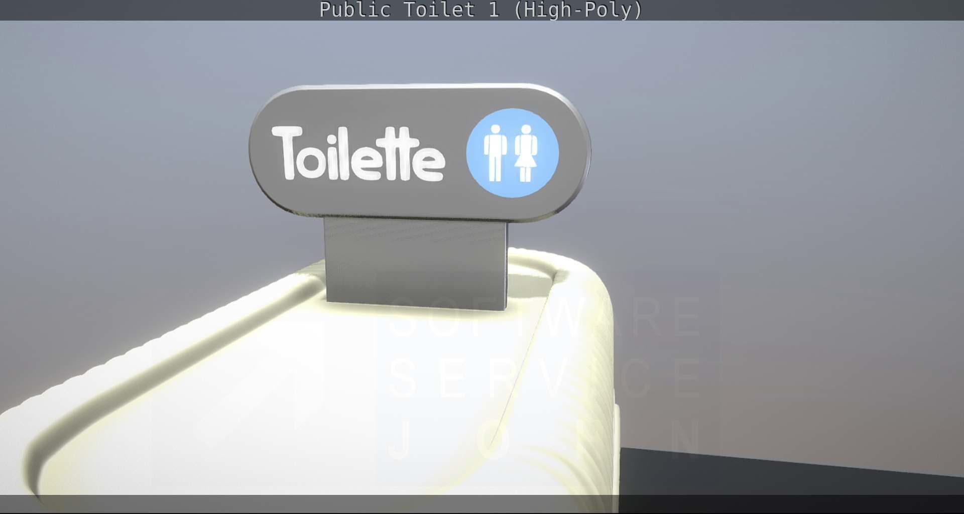Public Toilet 1 - High-Poly Low-poly 3D model_122